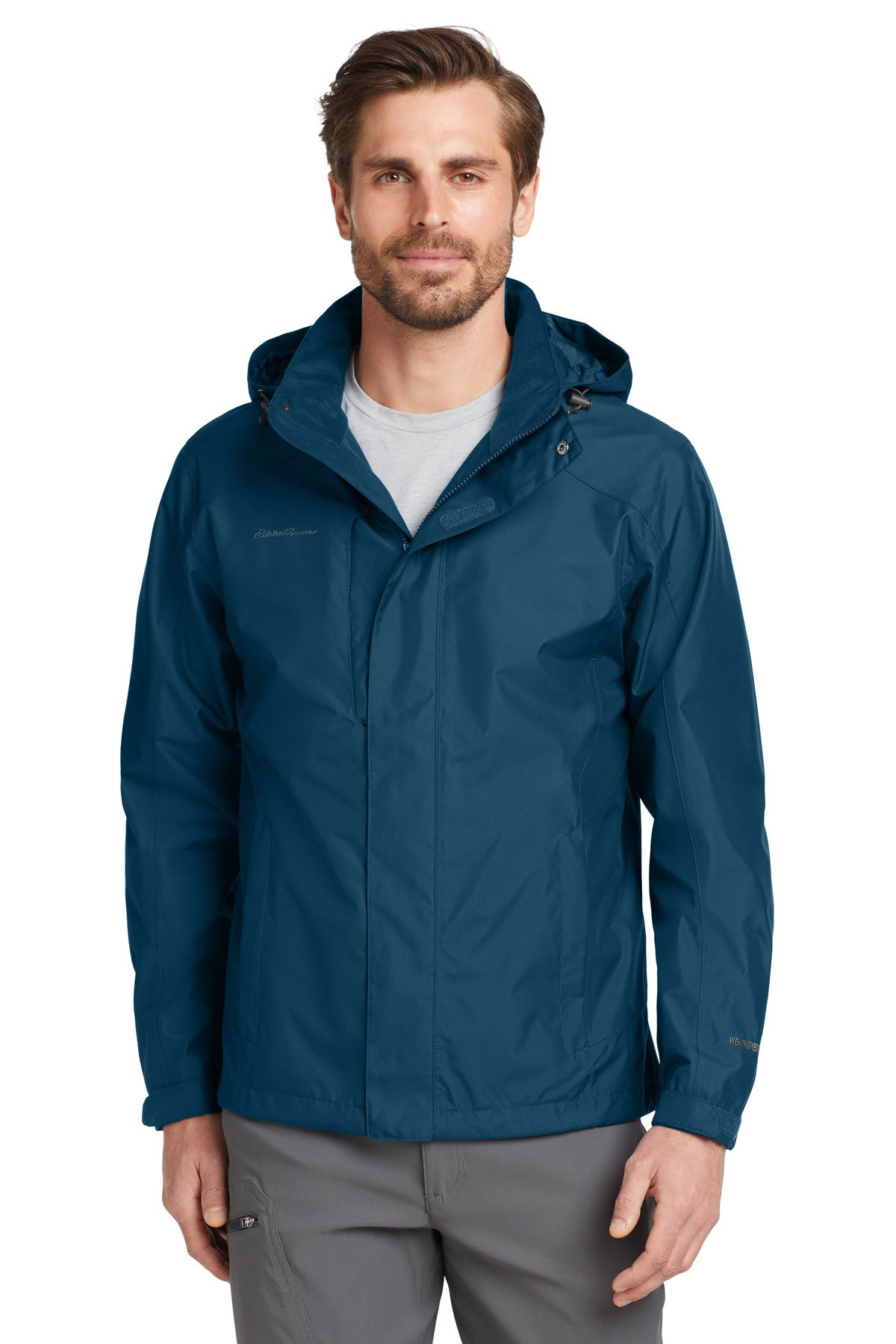 Eddie Bauer Rain Jacket. EB550 in Deep Sea Blue/ Dark Adriatic