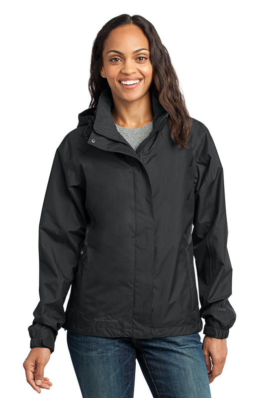 Eddie Bauer Women's Rain Jacket. EB551 in Black/ Steel Grey