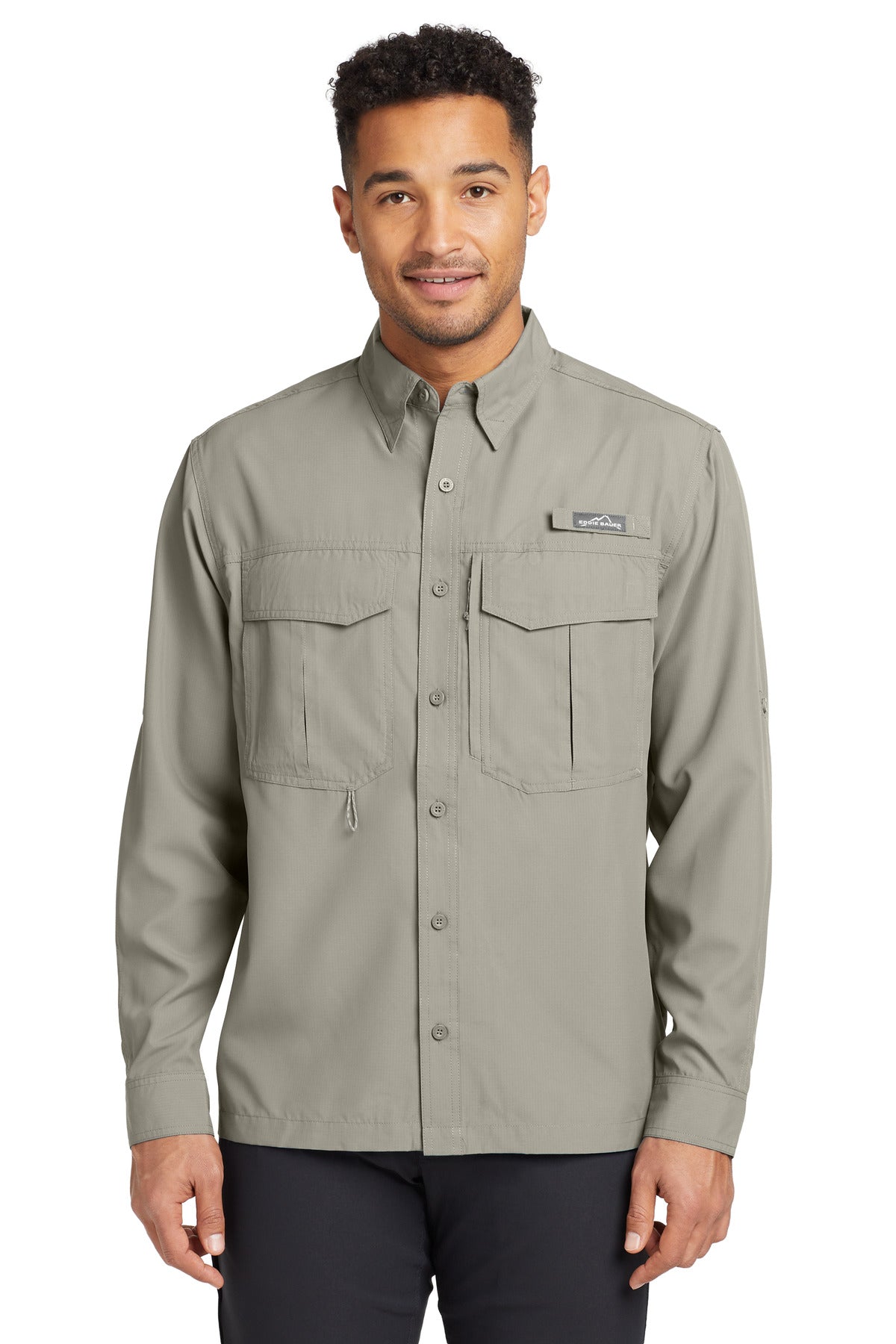 Eddie Bauer - Long Sleeve Performance Fishing Shirt. EB600 in Driftwood