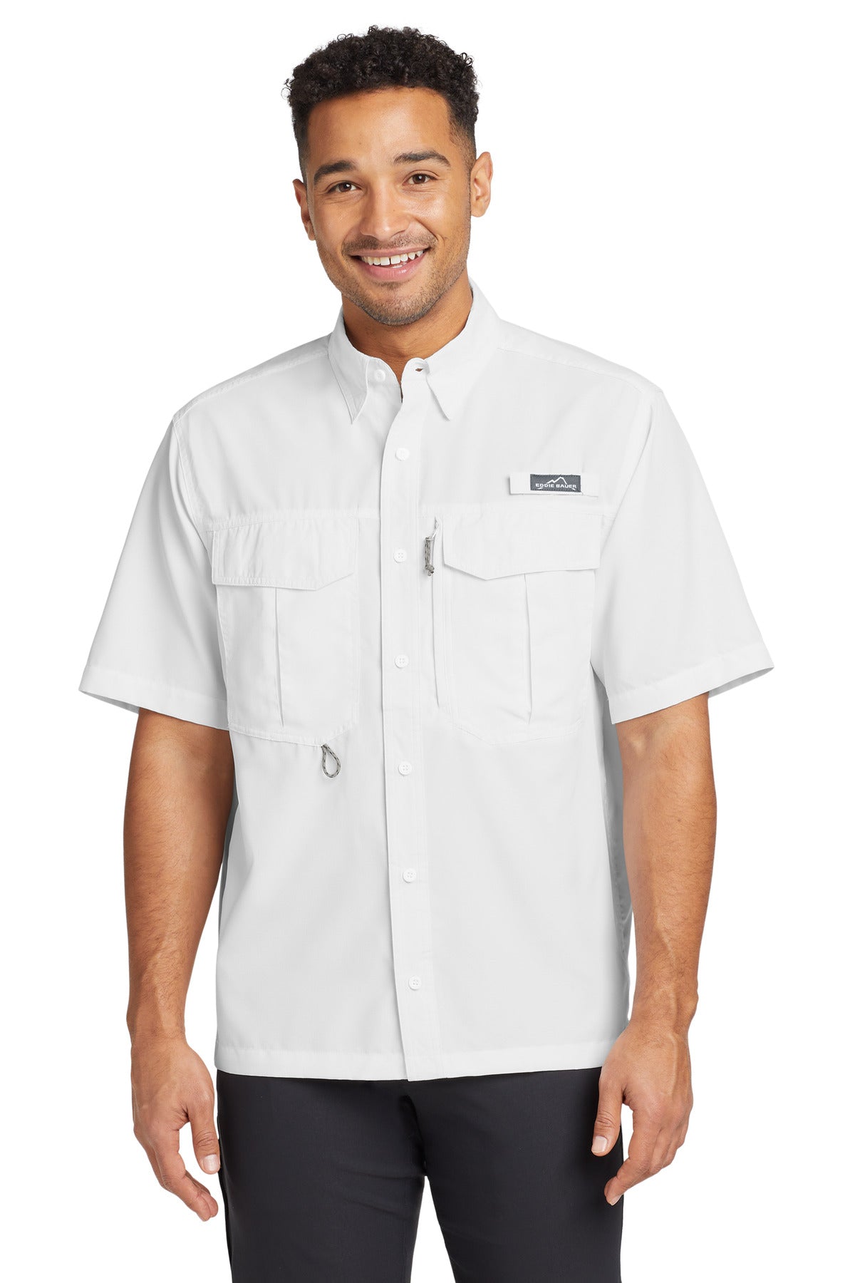 Eddie Bauer Short Sleeve Performance Fishing Shirt EB602 in White