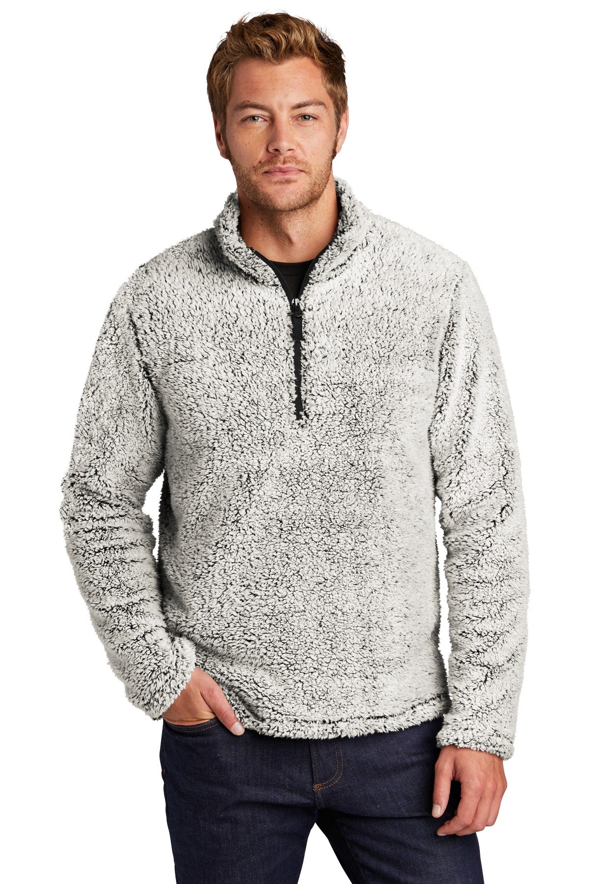 Port Authority  Cozy 1/4-Zip Fleece F130 in Grey Heather