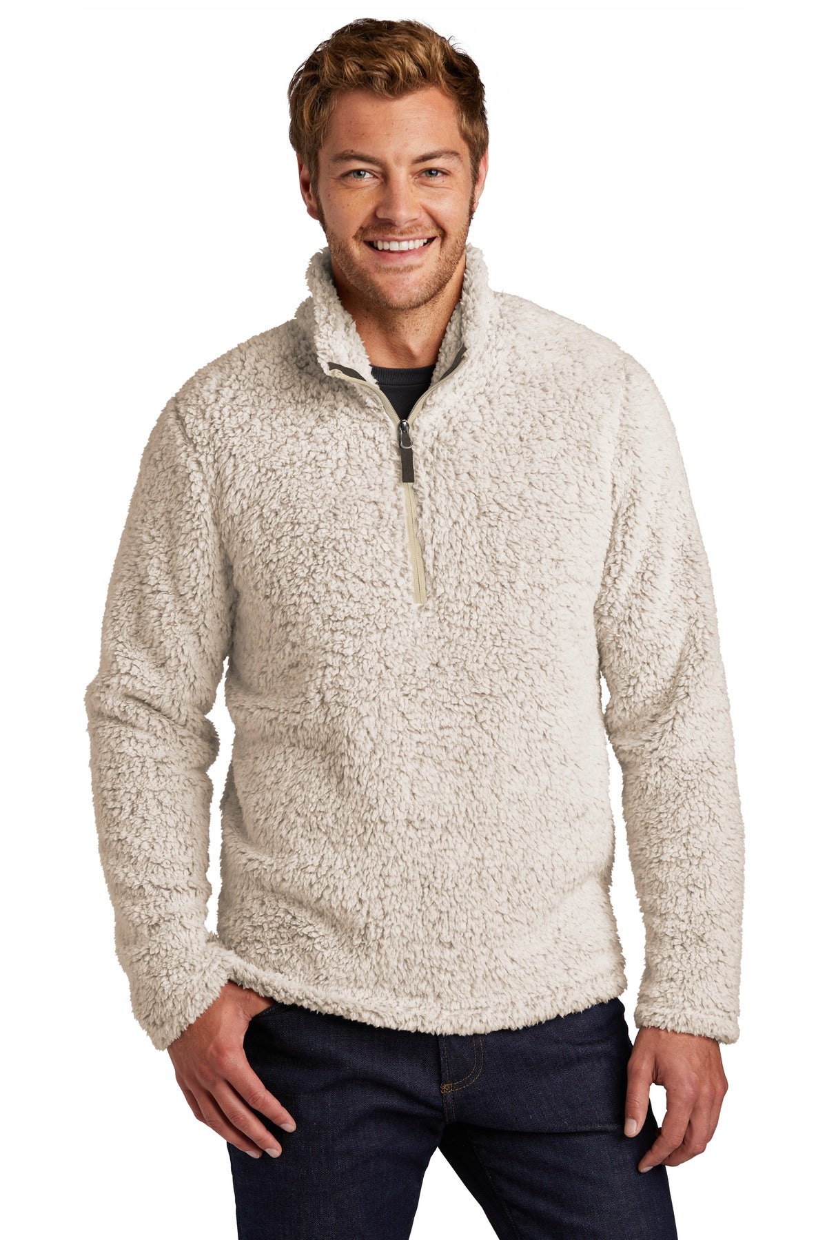 Port Authority  Cozy 1/4-Zip Fleece F130 in Oatmeal Heather