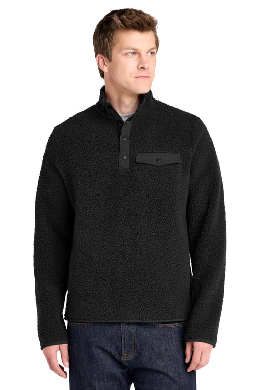 Port Authority Camp Fleece Snap Pullover F140 in Deep Black