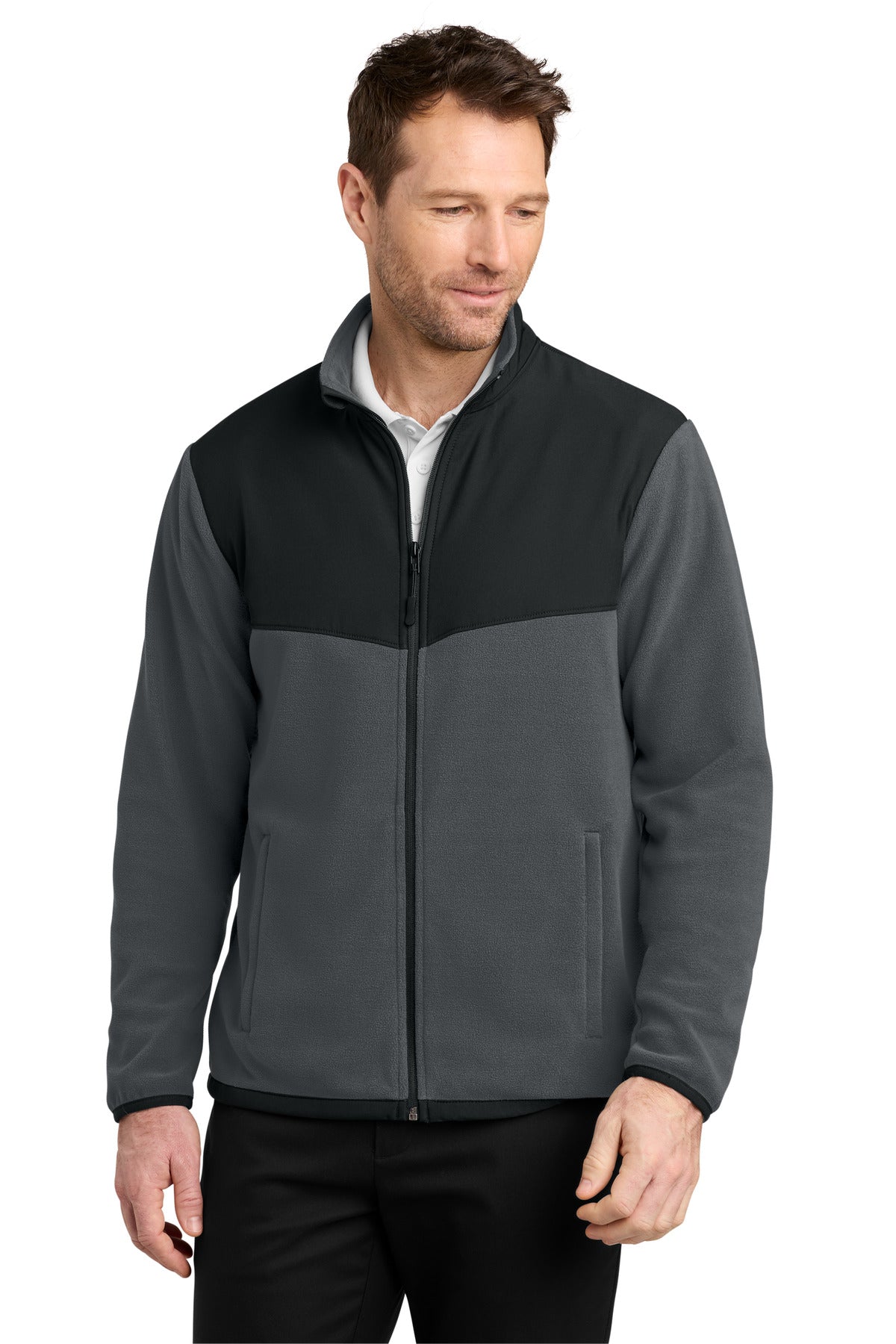 Port Authority Therma-Tek Fleece Jacket F180 in Iron Grey/ Black