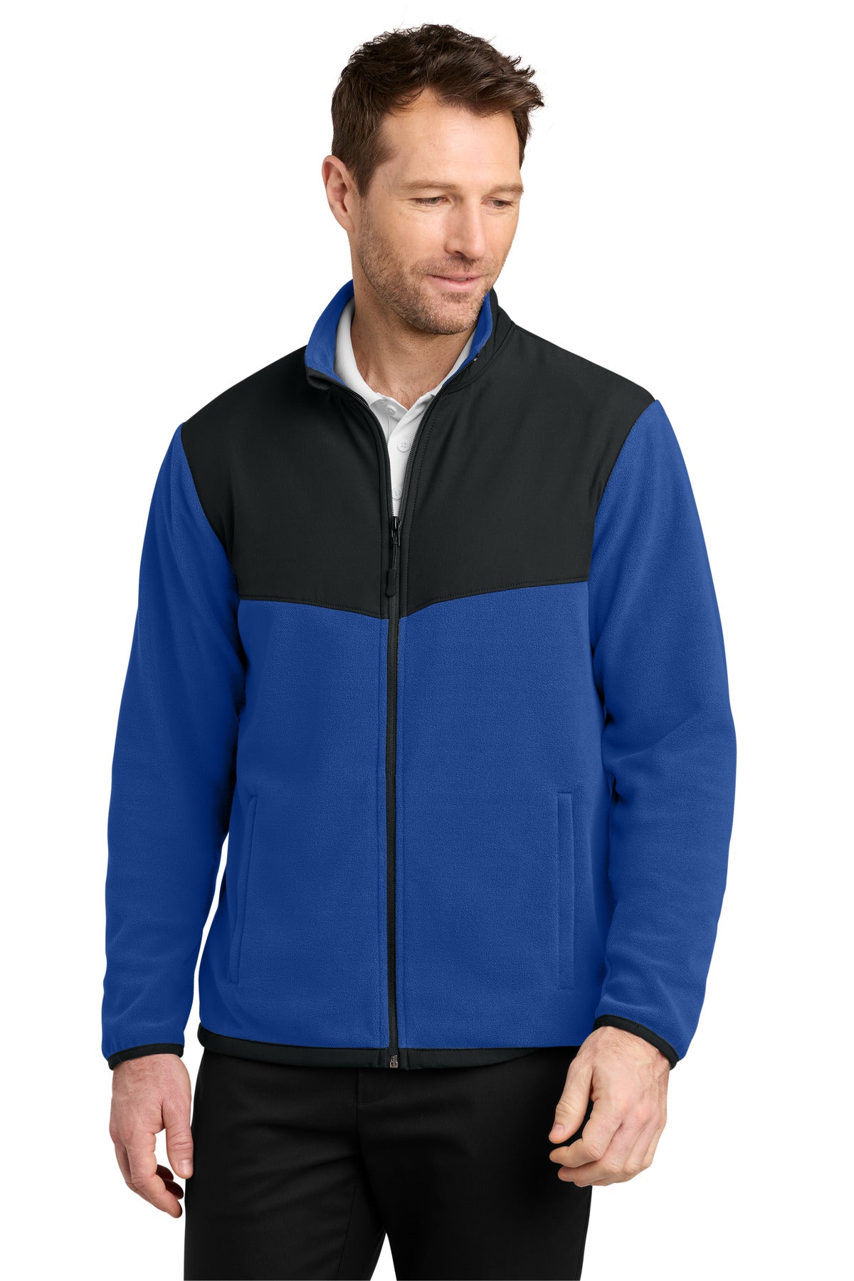 Port Authority Therma-Tek Fleece Jacket F180 in True Royal/ Black