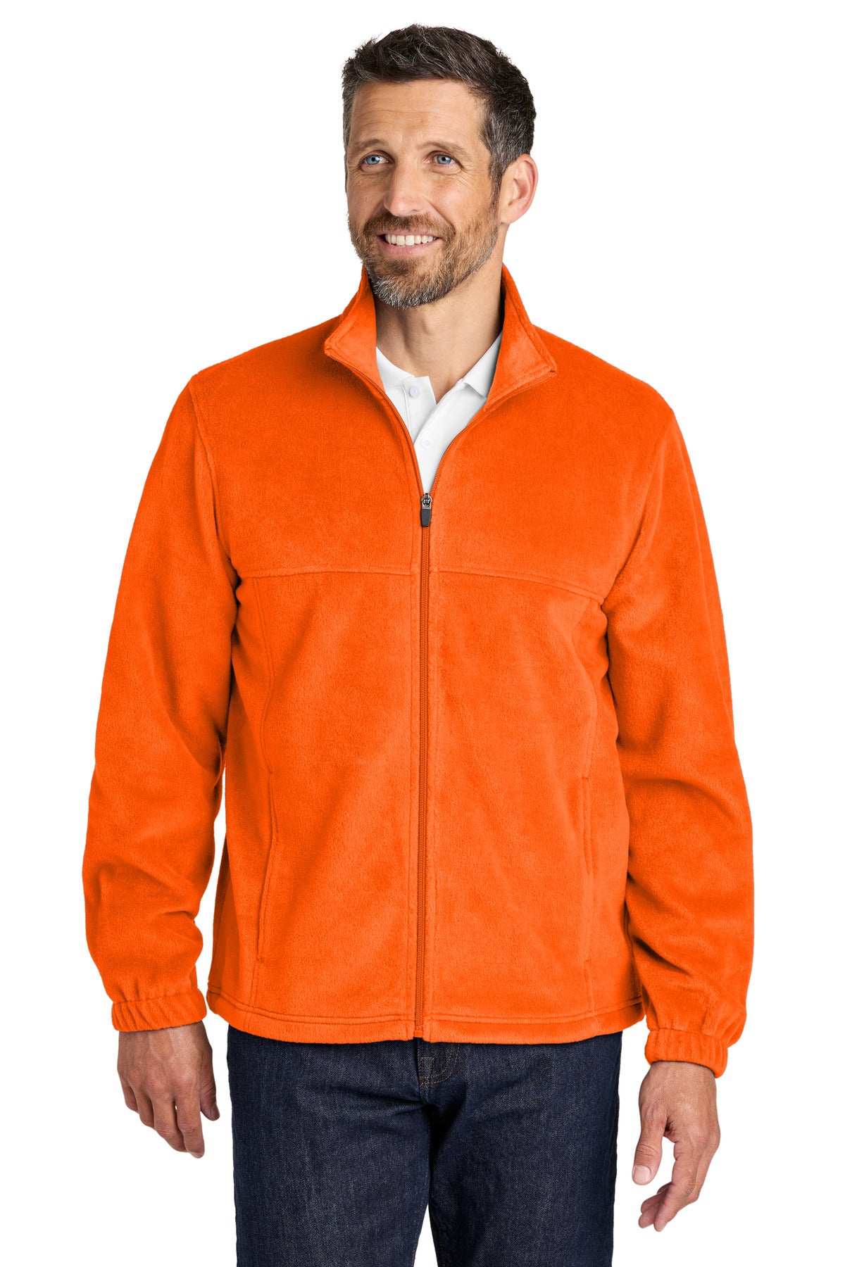 Port Authority Plush Fleece Full-Zip Jacket F190 in S. Orange