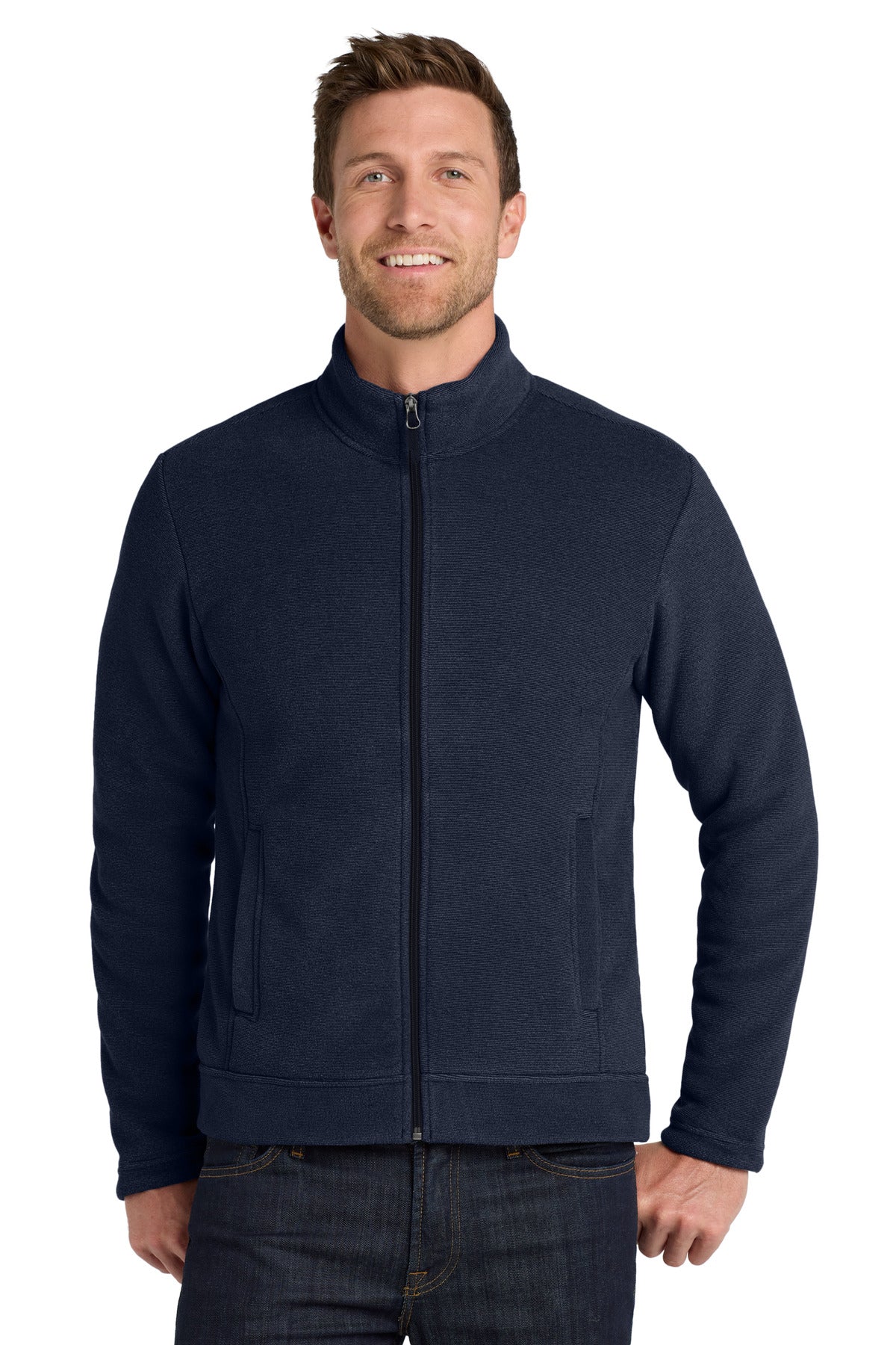 Port Authority  Ultra Warm Brushed Fleece Jacket. F211 in Insignia Blue/ River Blue Navy