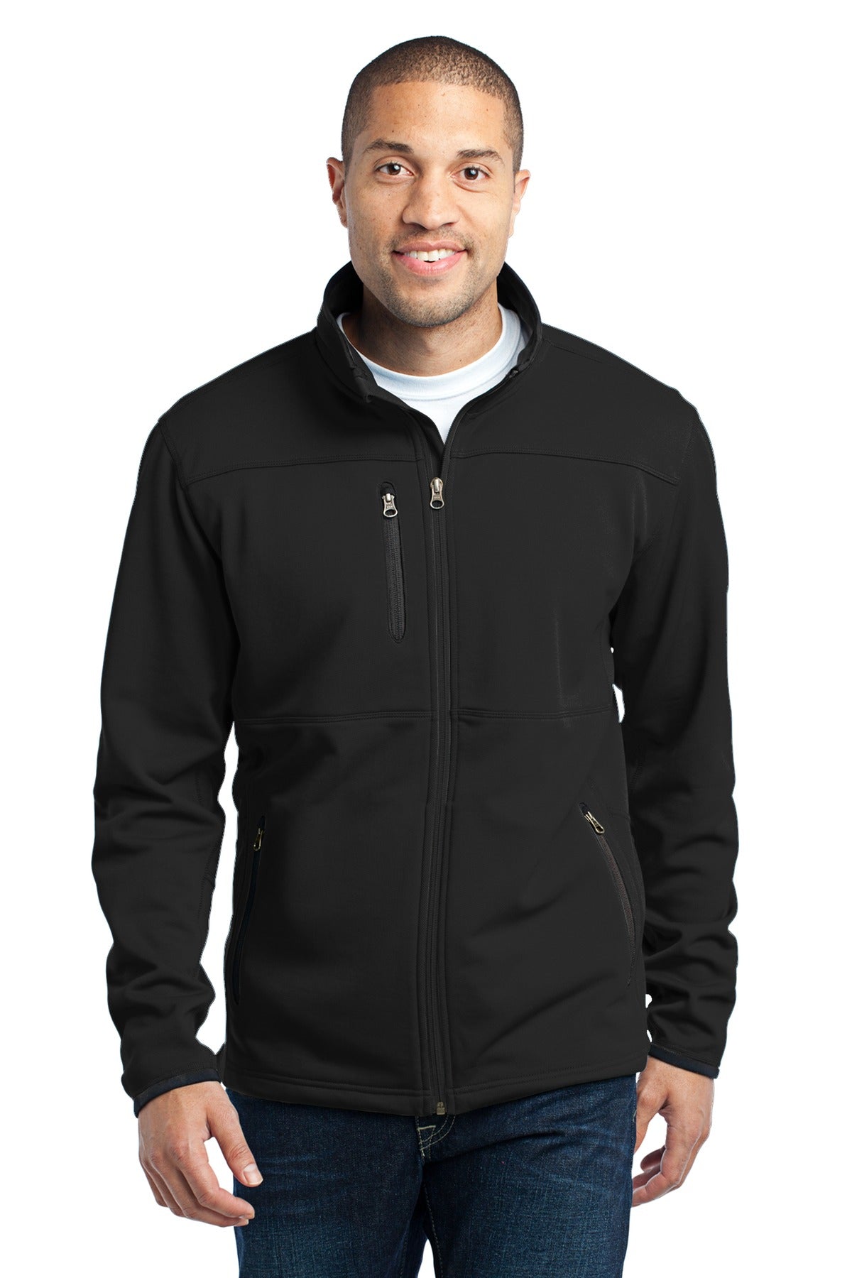Port Authority Pique Fleece Jacket. F222 in Black