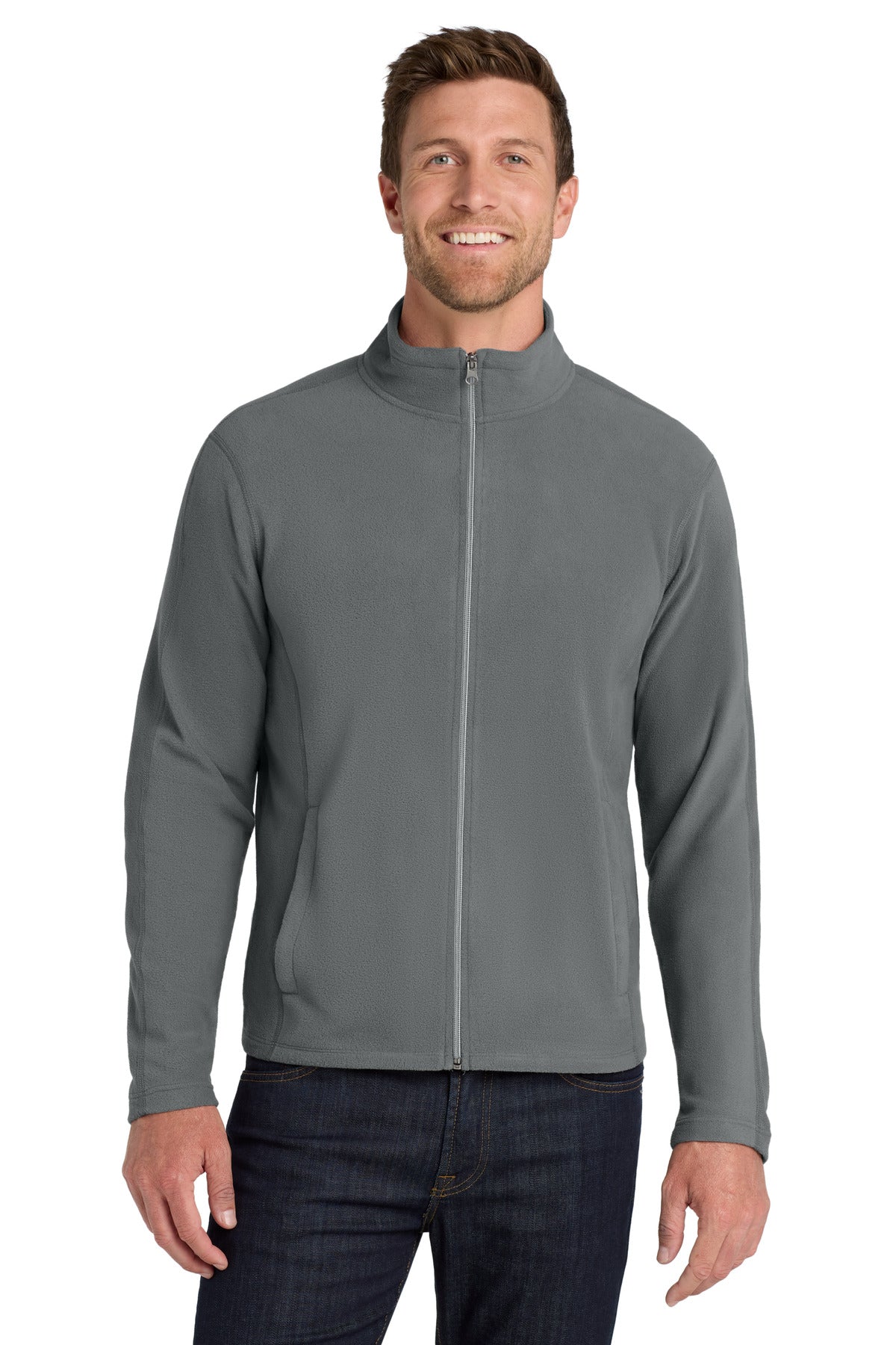 Port Authority Microfleece Jacket. F223 in Pearl Grey