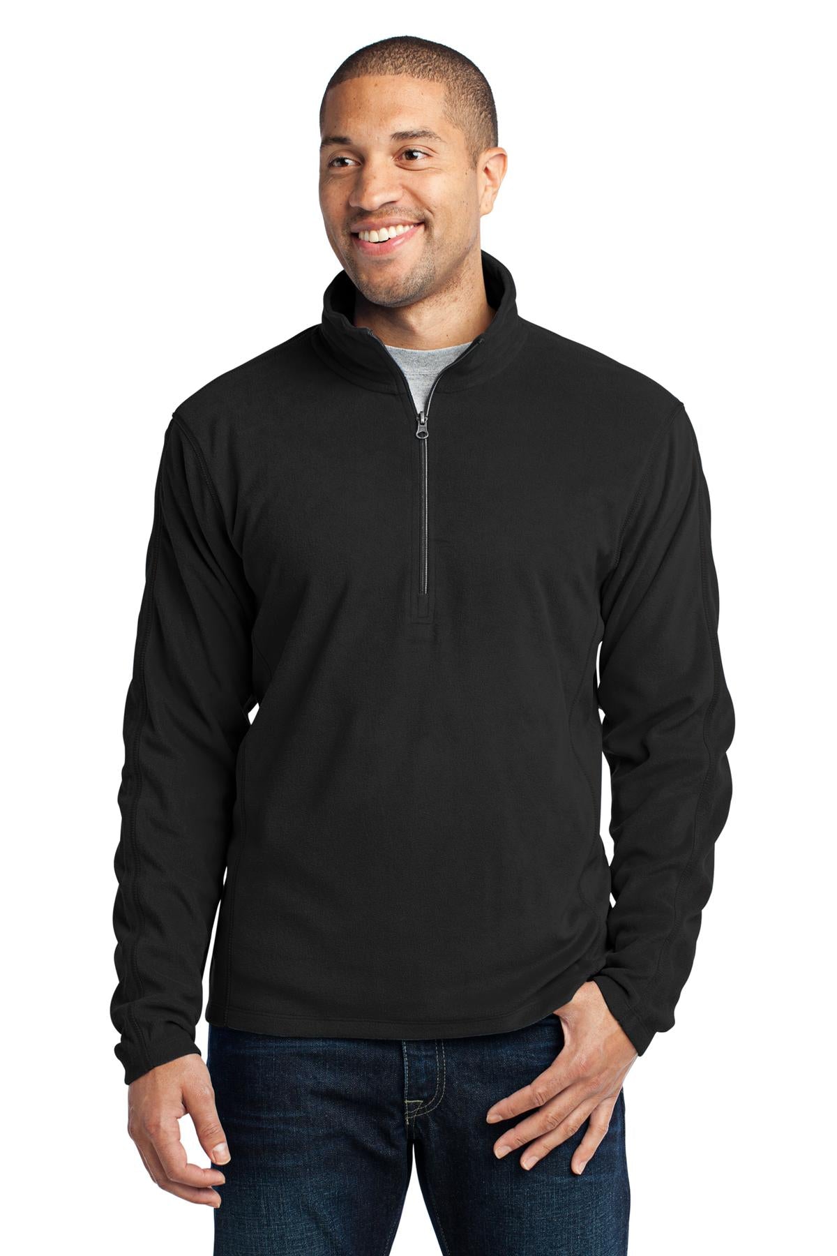 Port Authority Microfleece 1/2-Zip Pullover. F224 in Black