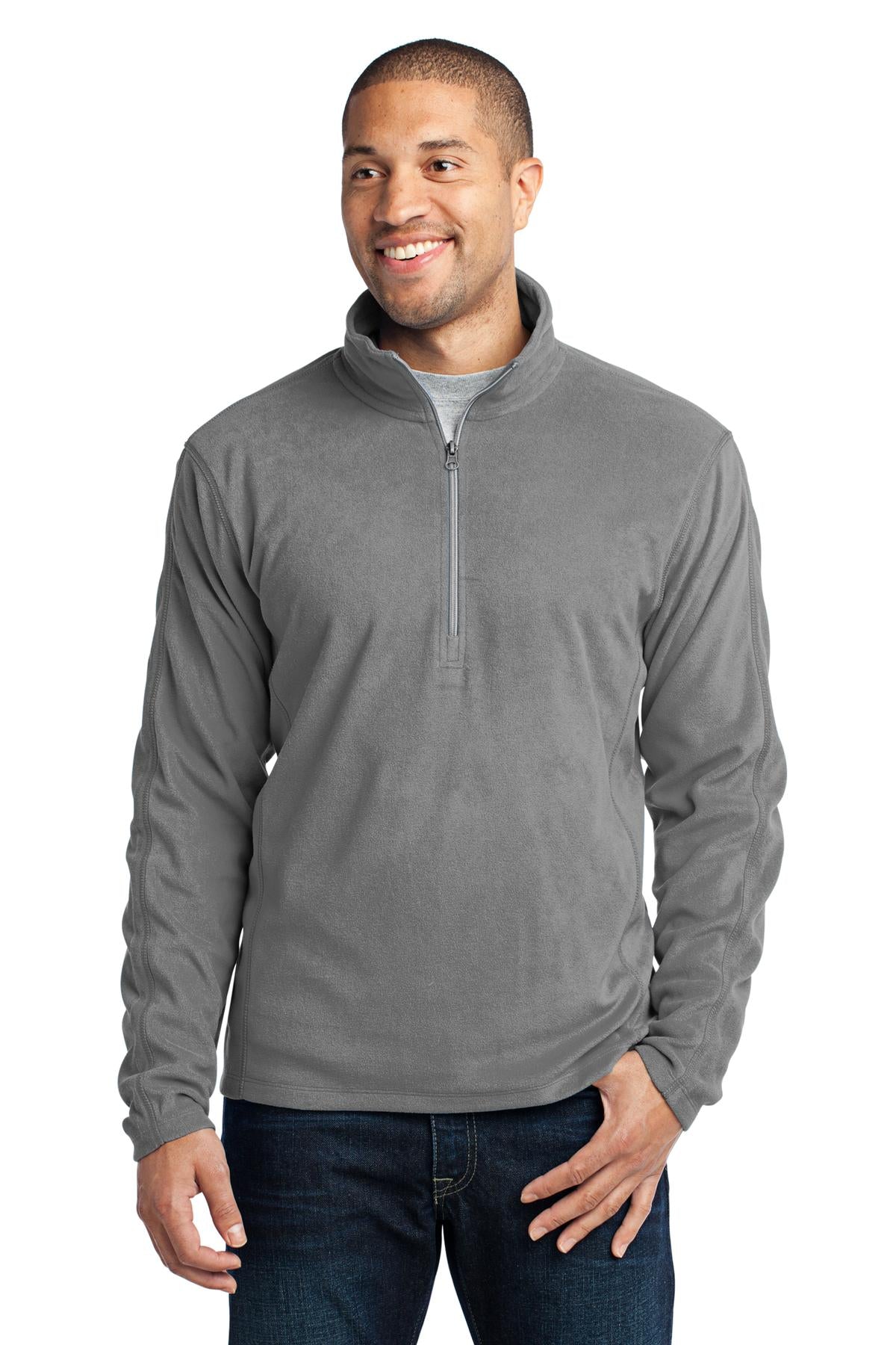 Port Authority Microfleece 1/2-Zip Pullover. F224 in Pearl Grey