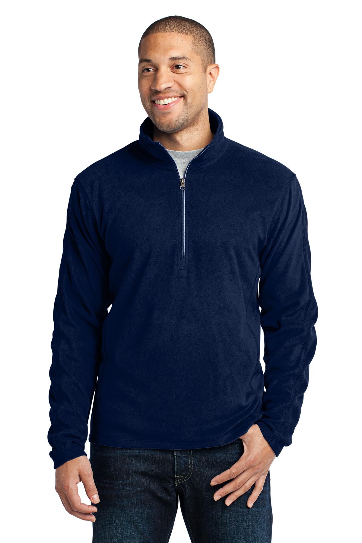 Port Authority Microfleece 1/2-Zip Pullover. F224 in True Navy