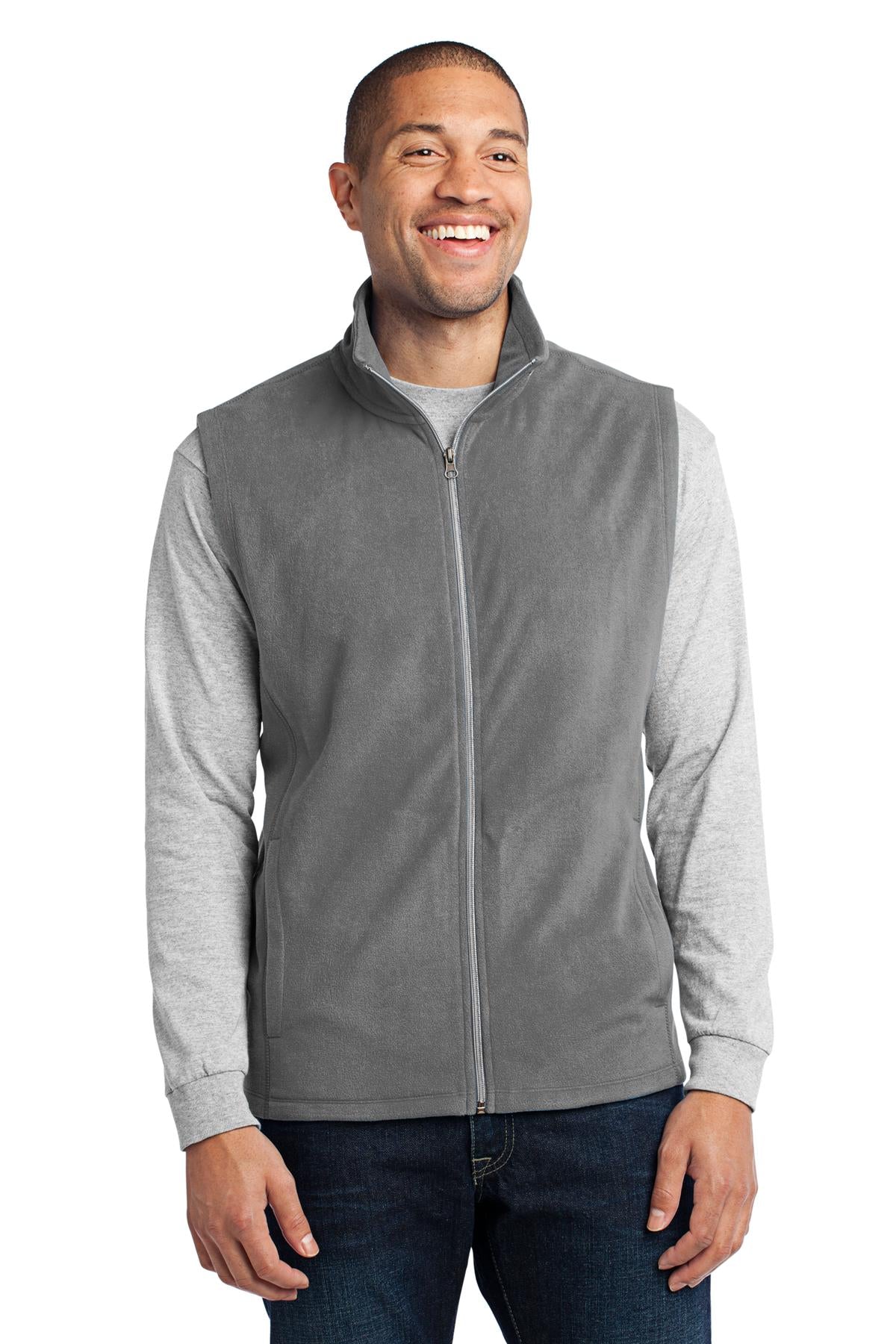 Port Authority Microfleece Vest. F226 in Pearl Grey