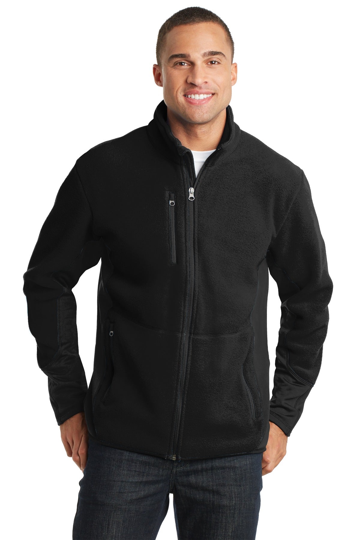 Port Authority R-Tek Pro Fleece Full-Zip Jacket. F227 in Black/ Black