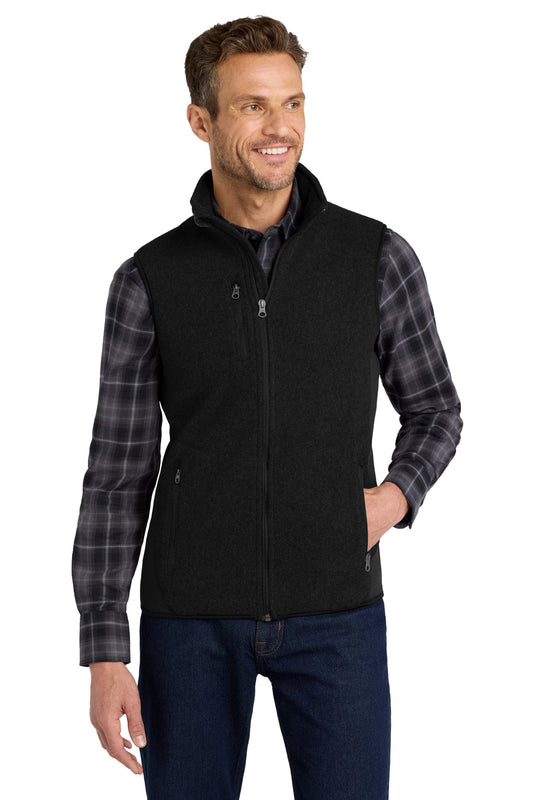 Port Authority R-Tek Pro Fleece Full-Zip Vest. F228 in Black/ Black