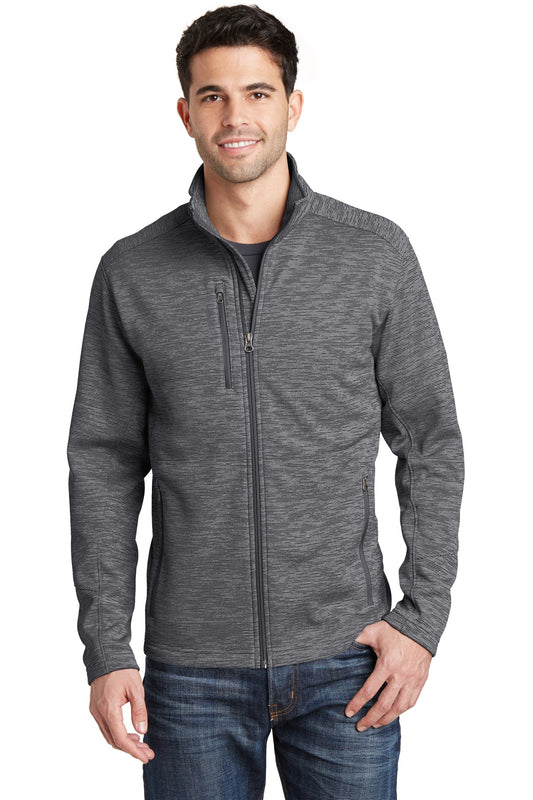 Port Authority Digi Stripe Fleece Jacket. F231 in Black