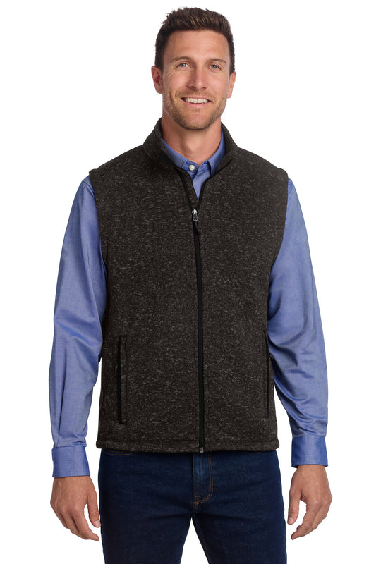 Port Authority  Sweater Fleece Vest F236 in Black Heather