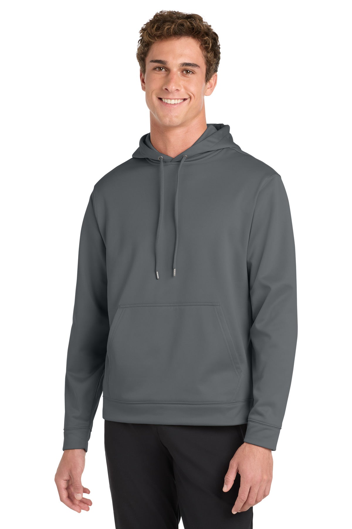 Sport-Tek Sport-Wick Fleece Hooded Pullover.  F244 in Dark Smoke Grey