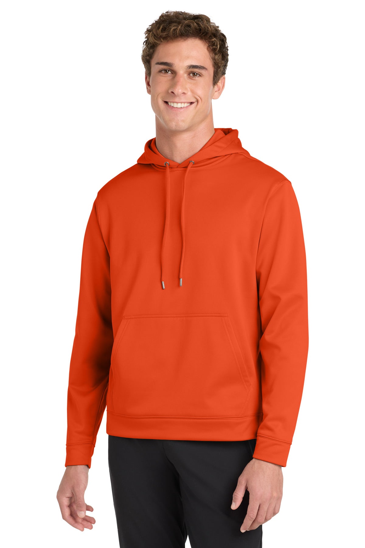 Sport-Tek Sport-Wick Fleece Hooded Pullover.  F244 in Deep Orange