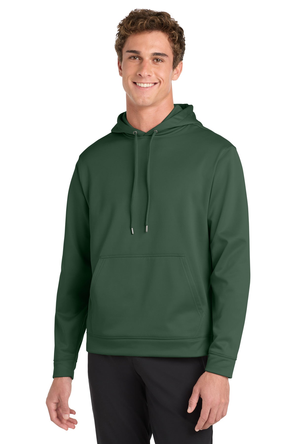 Sport-Tek Sport-Wick Fleece Hooded Pullover.  F244 in Forest Green