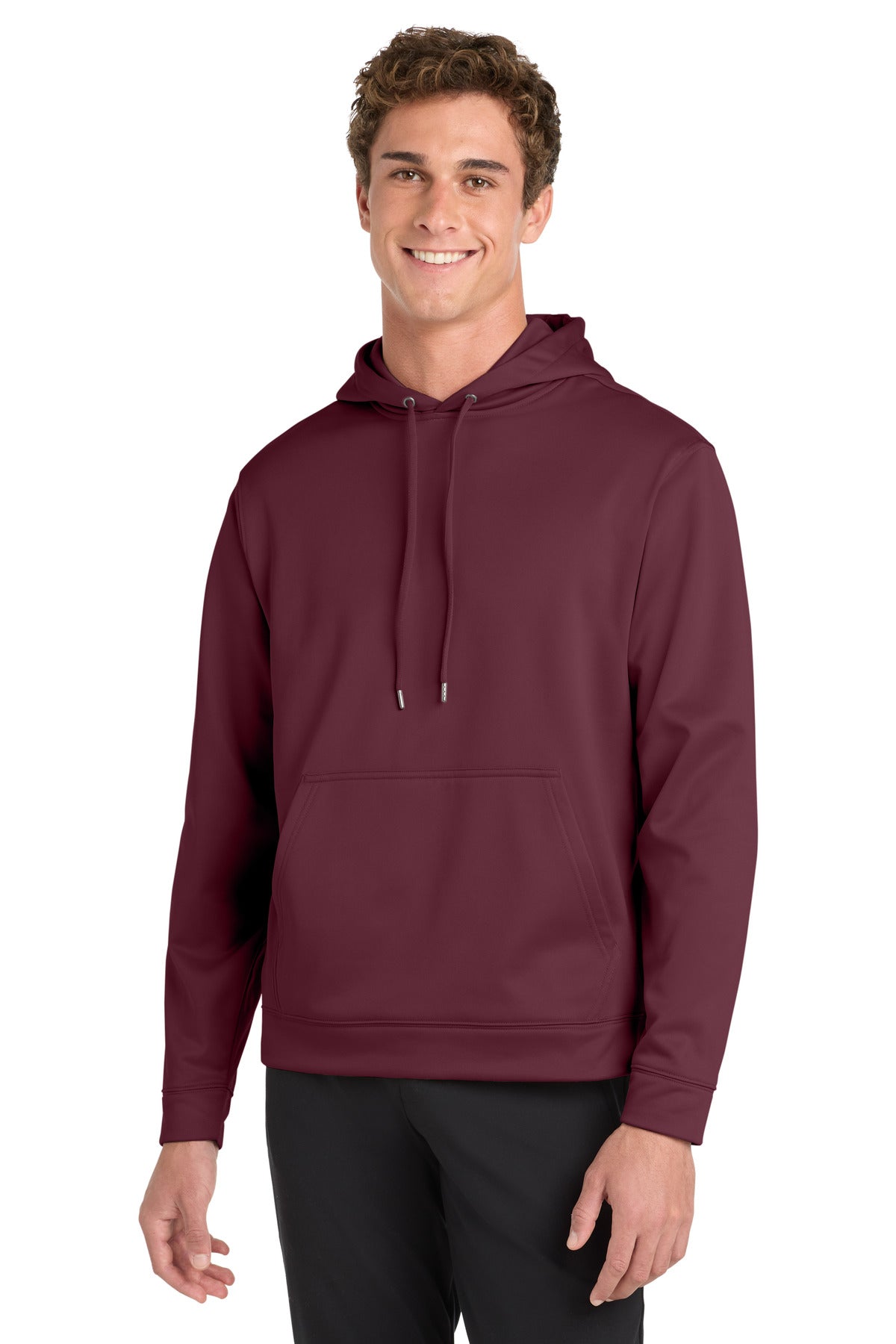 Sport-Tek Sport-Wick Fleece Hooded Pullover.  F244 in Maroon
