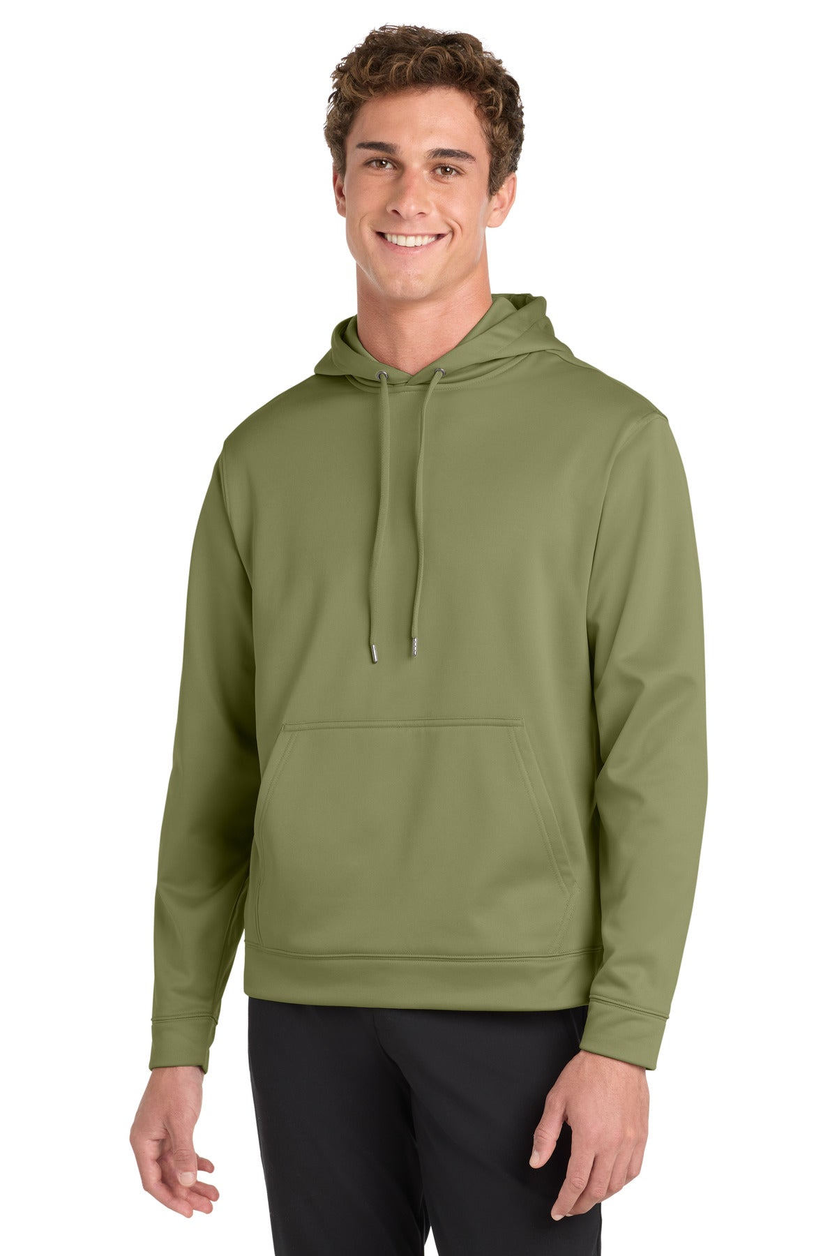 Sport-Tek Sport-Wick Fleece Hooded Pullover.  F244 in Olive Drab Green