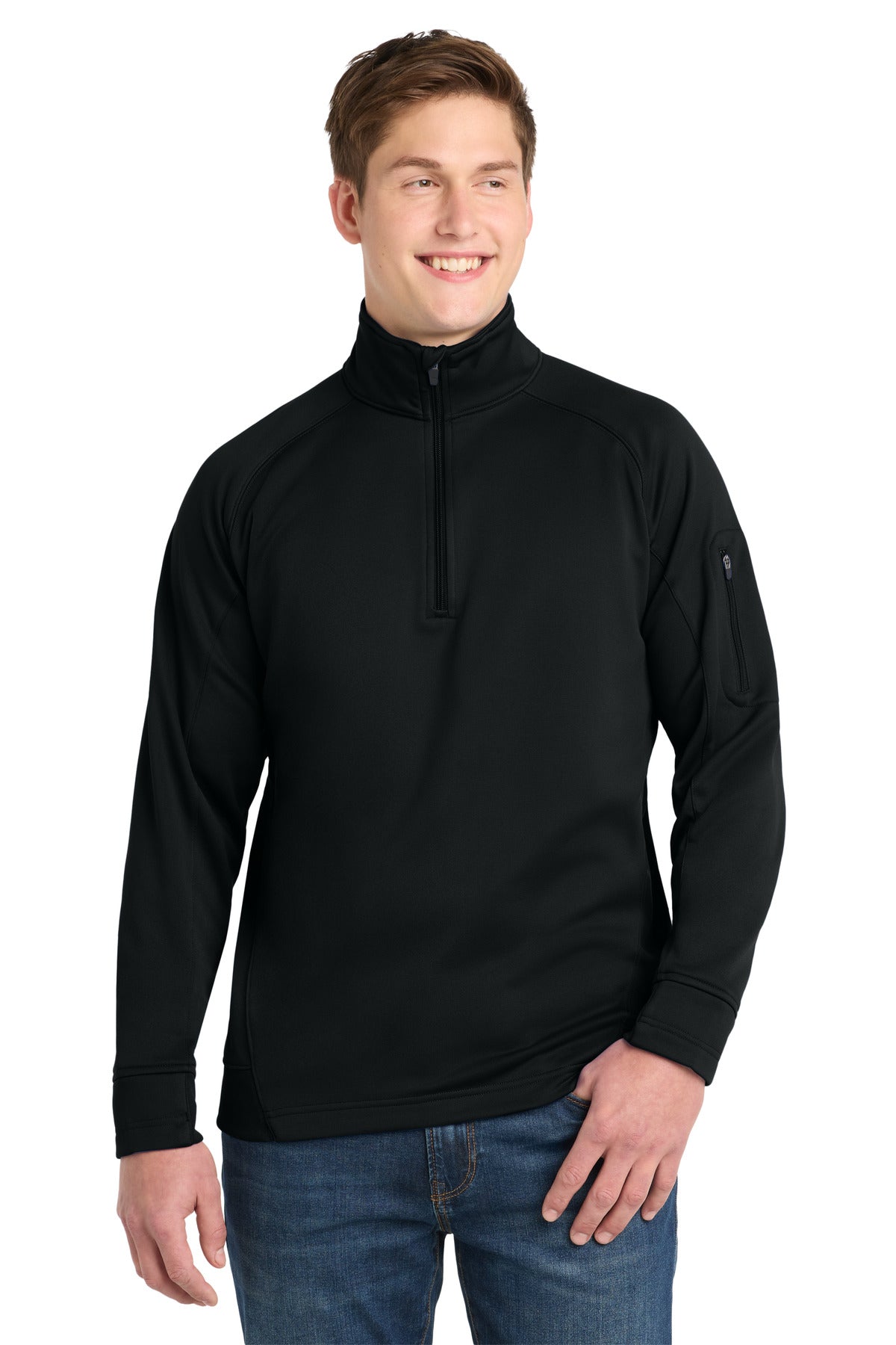 Sport-Tek Tech Fleece 1/4-Zip Pullover. F247 in Black