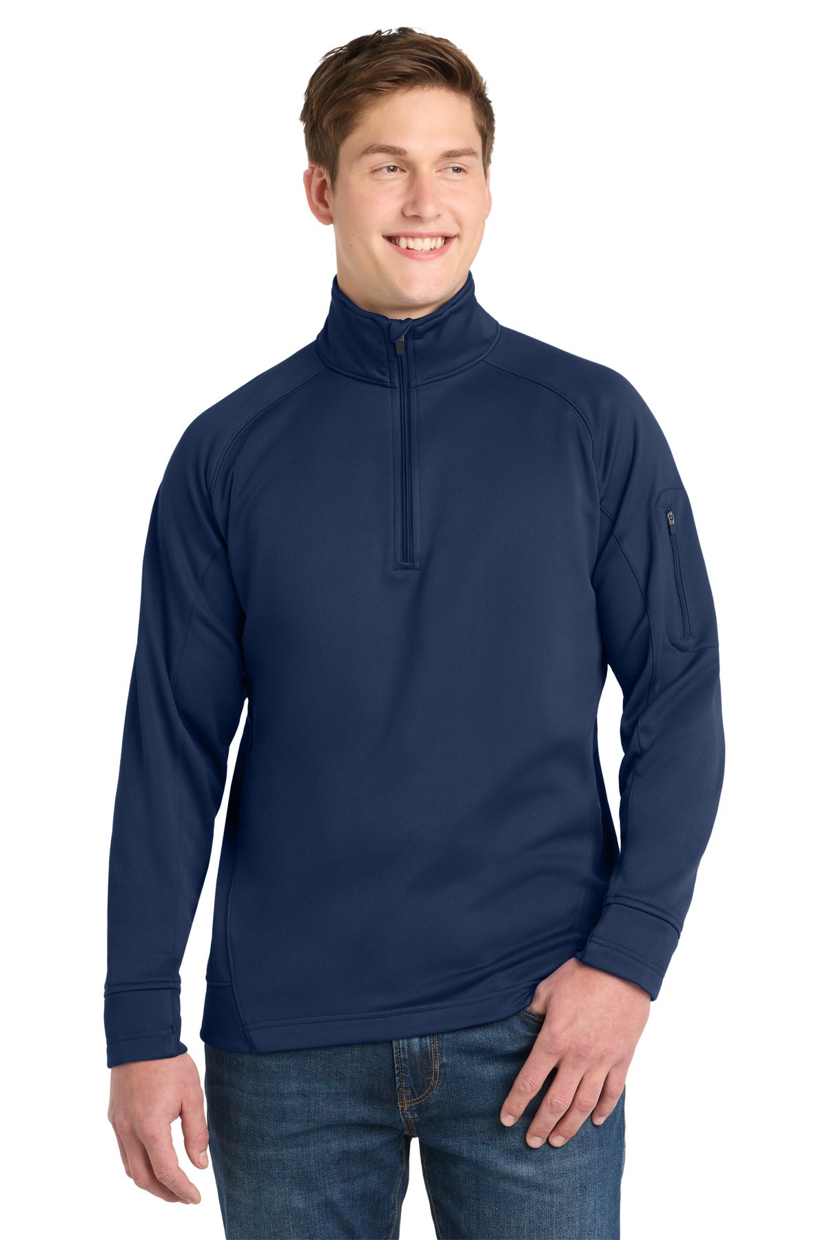 Sport-Tek Tech Fleece 1/4-Zip Pullover. F247 in True Navy