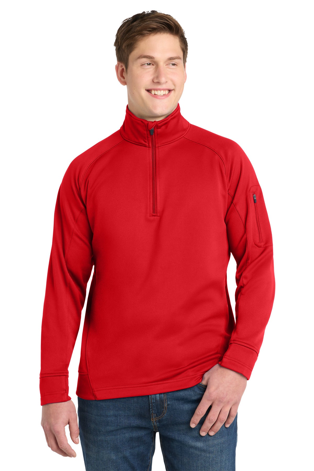 Sport-Tek Tech Fleece 1/4-Zip Pullover. F247 in True Red