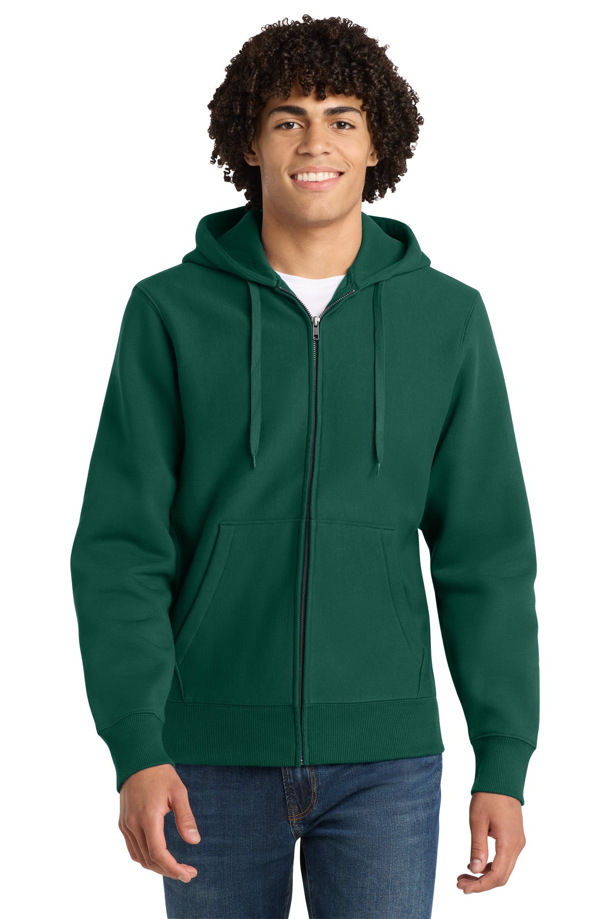Sport-Tek Super Heavyweight Full-Zip Hooded Sweatshirt.  F282 in Dark Green