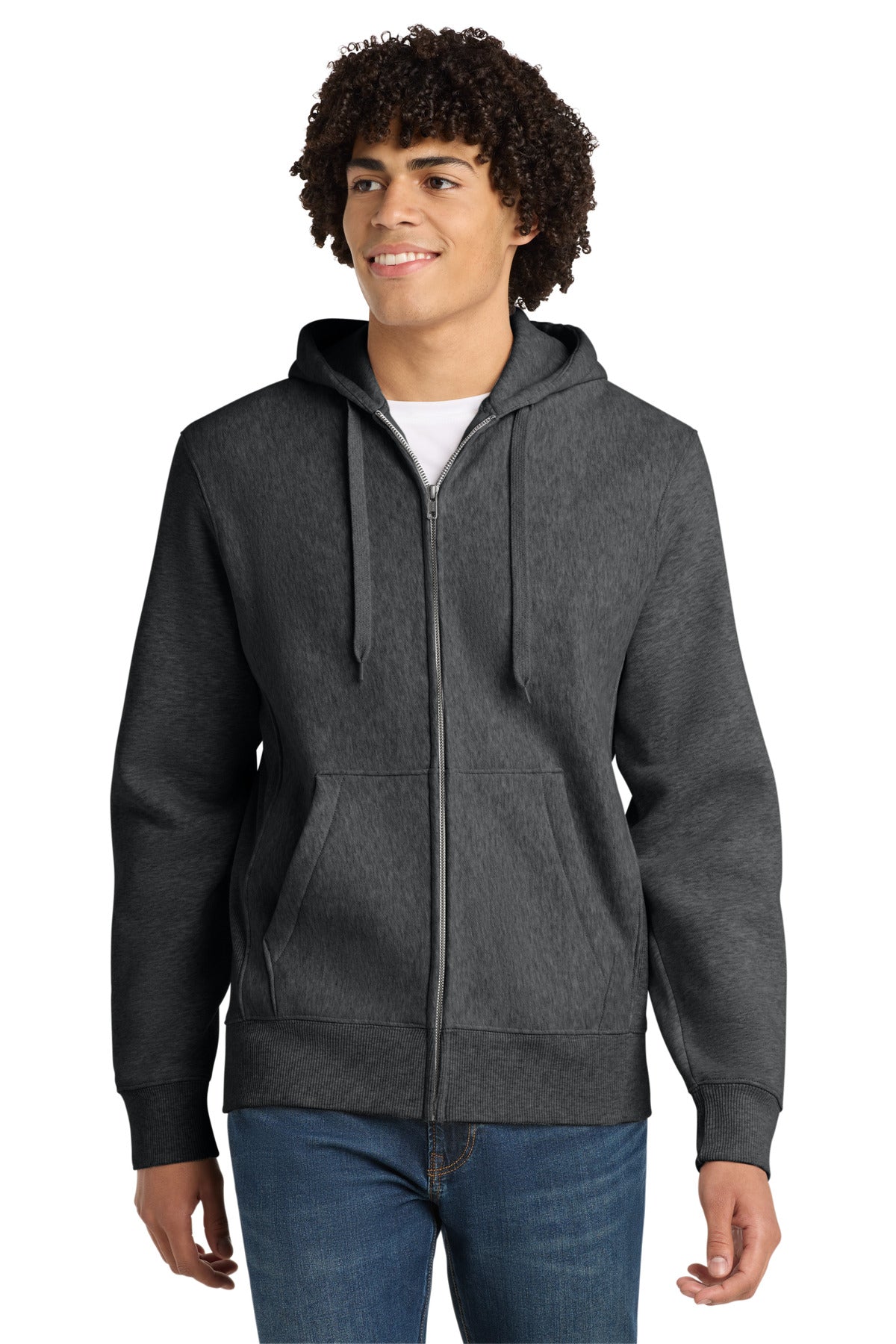 Sport-Tek Super Heavyweight Full-Zip Hooded Sweatshirt.  F282 in Graphite Heather
