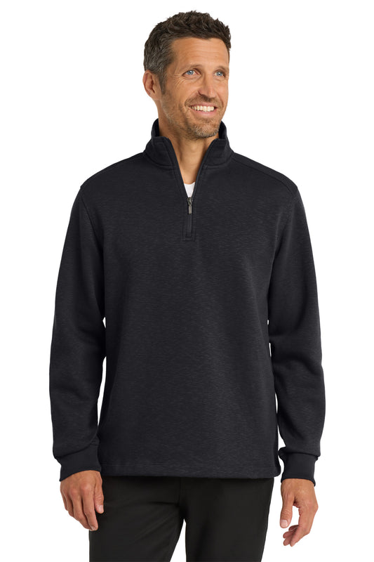 Port Authority Slub Fleece 1/4-Zip Pullover. F295 in Black