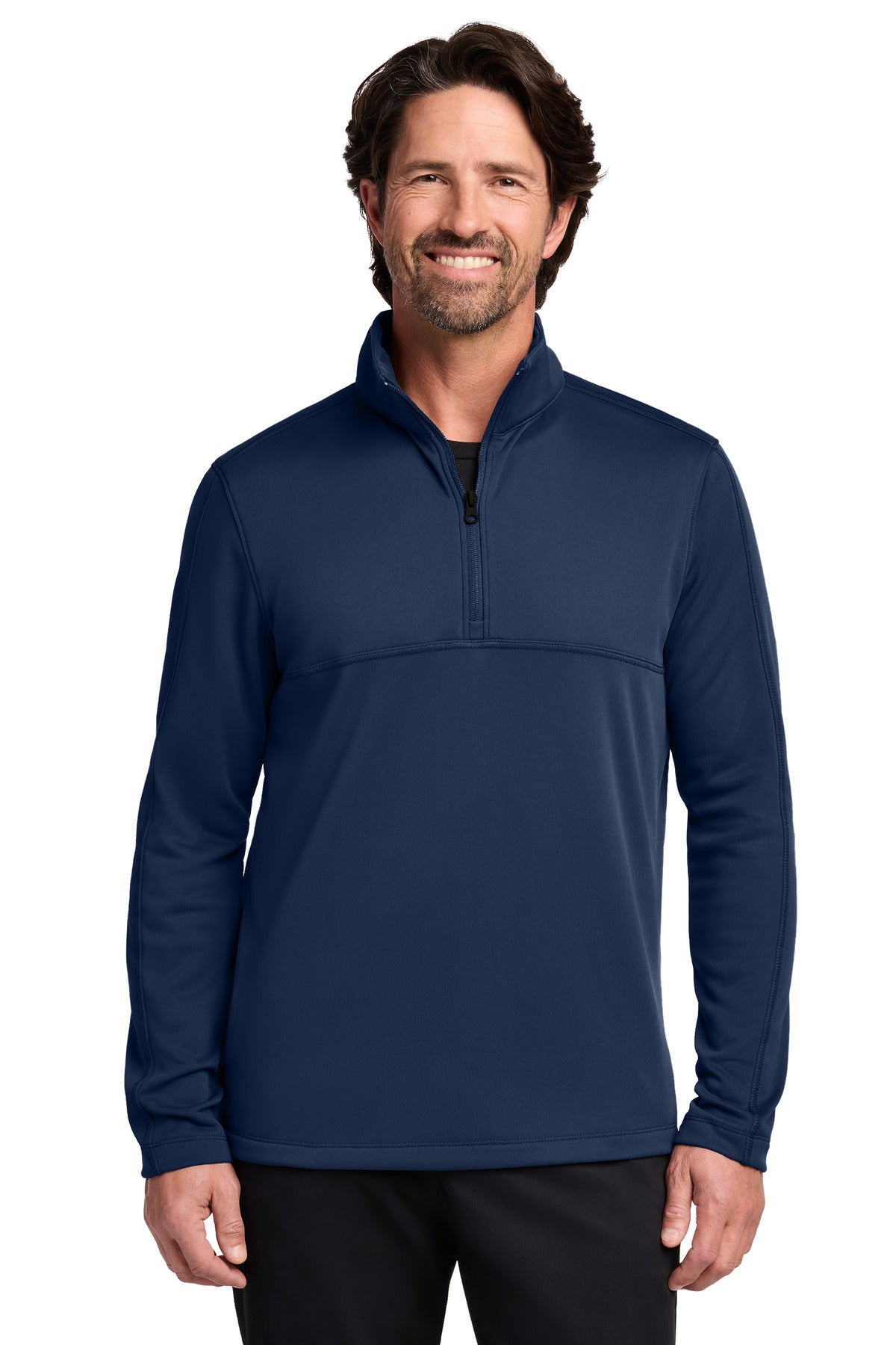 Port Authority Smooth Fleece 1/4-Zip F804 in River Blue Navy