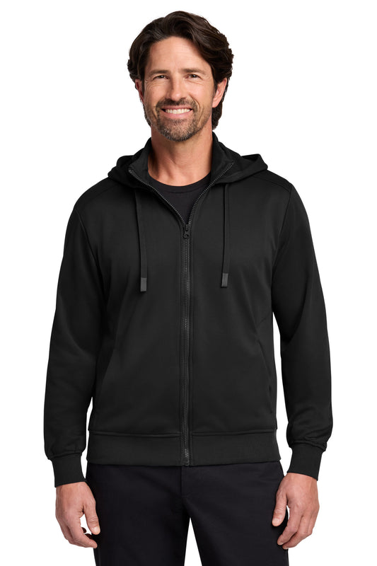 Port Authority Smooth Fleece Hooded Jacket F814 in Deep Black
