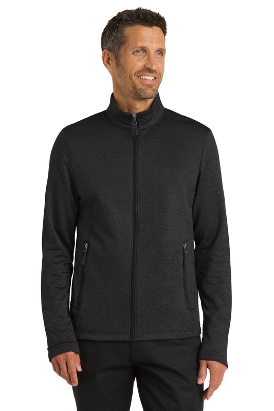 Port Authority  Collective Striated Fleece Jacket. F905 in Deep Black Heather