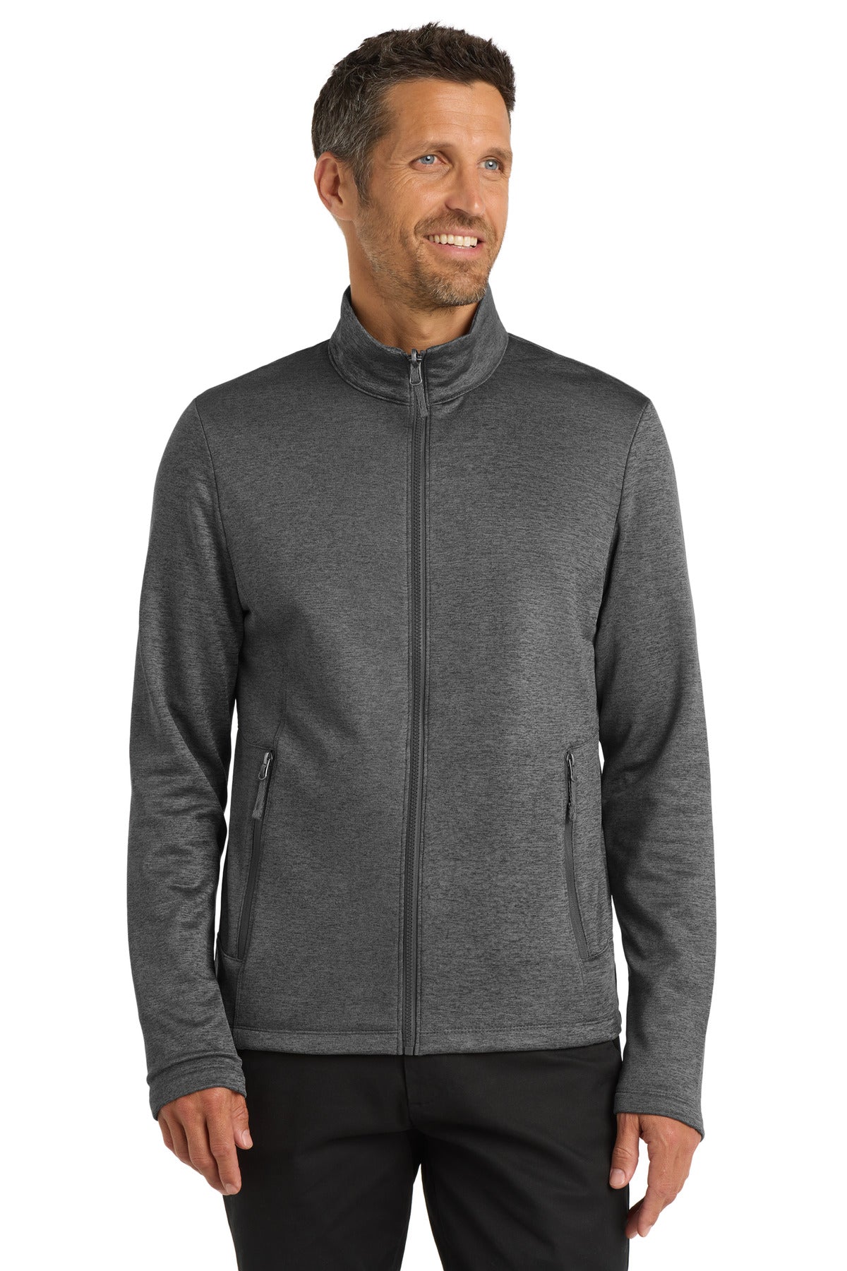 Port Authority  Collective Striated Fleece Jacket. F905 in Sterling Grey Heather