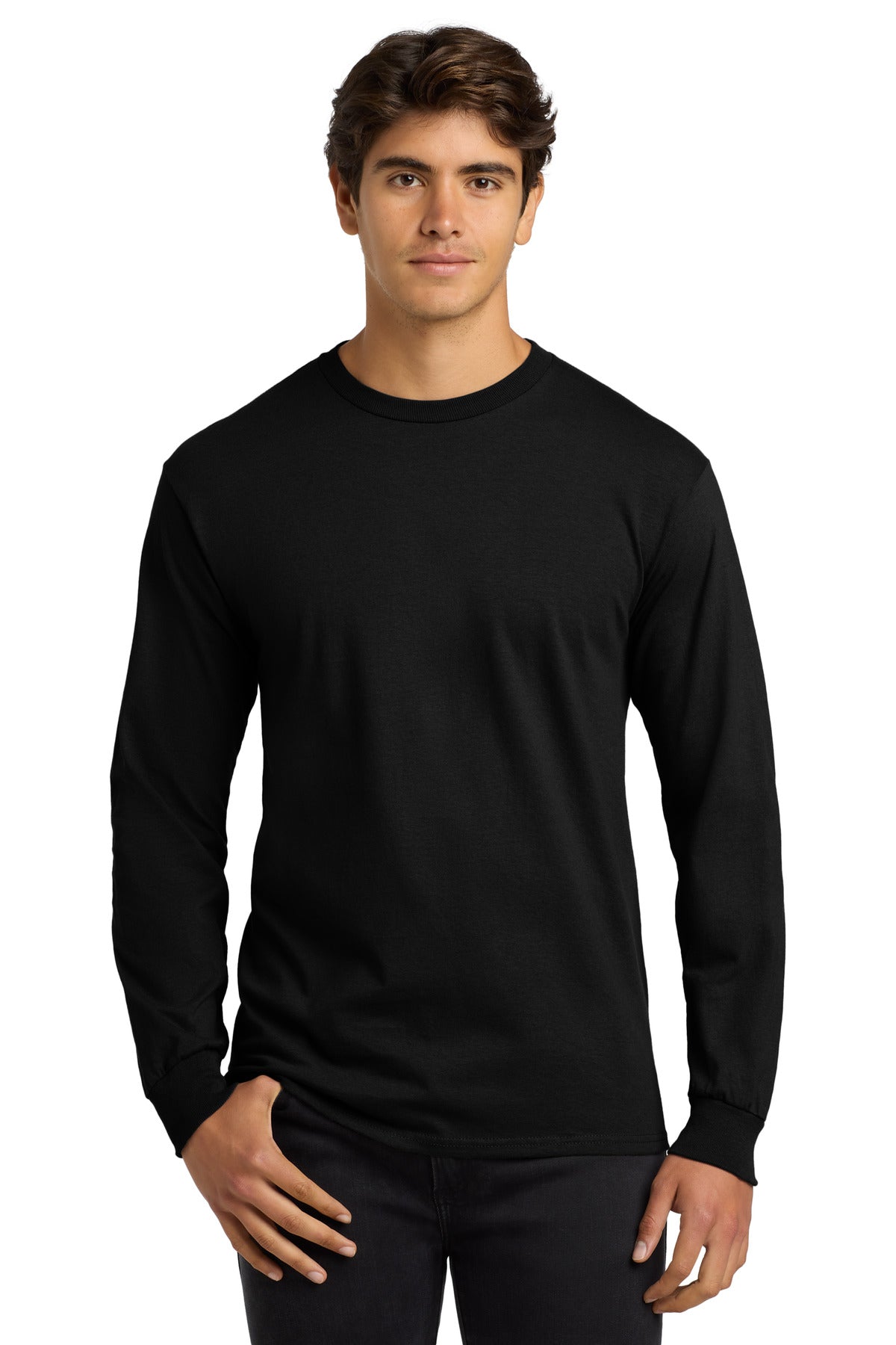 Gildan - Ultra Cotton 100% US Cotton Long Sleeve T-Shirt.  G2400 in Black