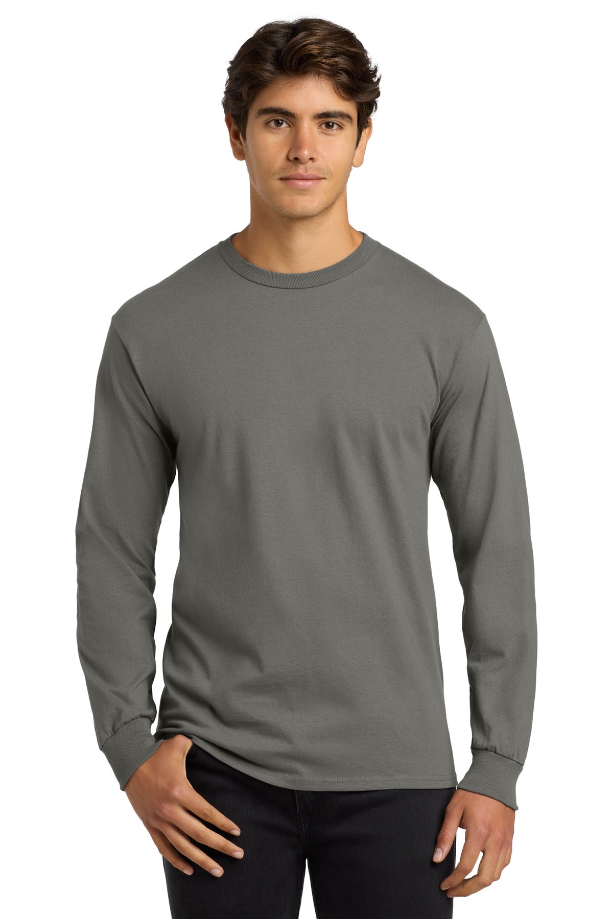 Gildan - Ultra Cotton 100% US Cotton Long Sleeve T-Shirt.  G2400 in Charcoal