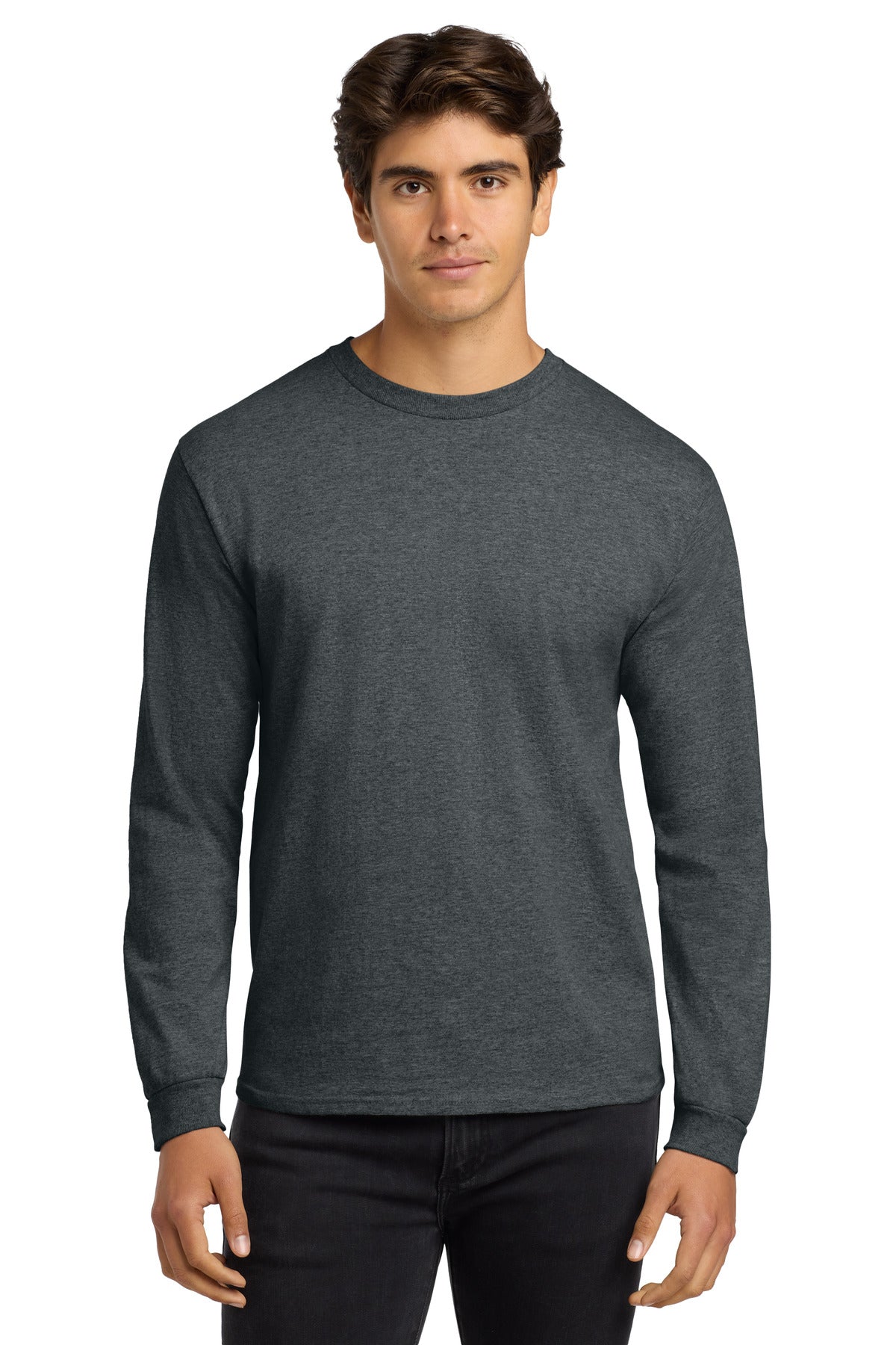 Gildan - Ultra Cotton 100% US Cotton Long Sleeve T-Shirt.  G2400 in Dark Heather