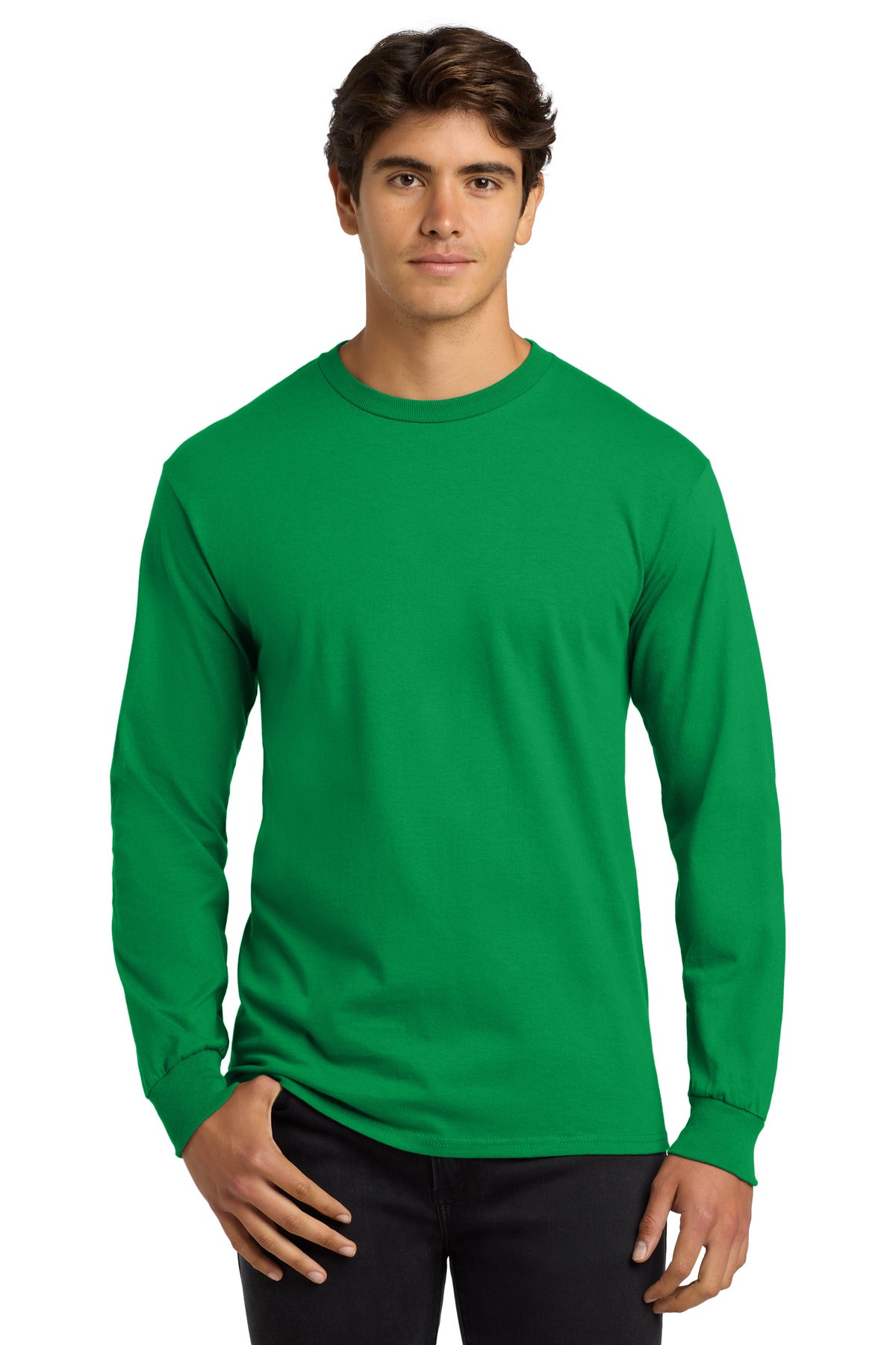 Gildan - Ultra Cotton 100% US Cotton Long Sleeve T-Shirt.  G2400 in Irish Green