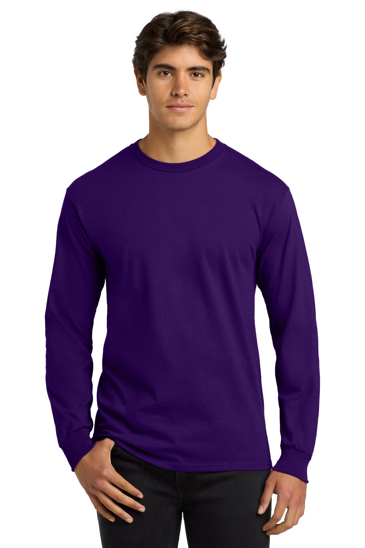 Gildan - Ultra Cotton 100% US Cotton Long Sleeve T-Shirt.  G2400 in Purple
