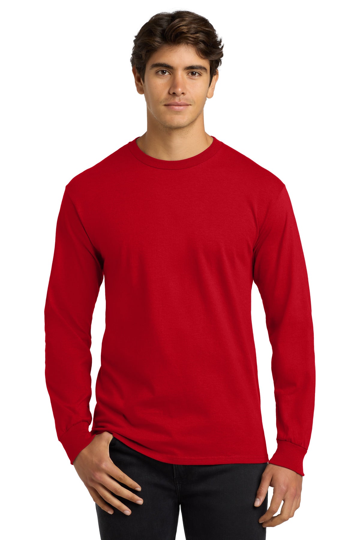 Gildan - Ultra Cotton 100% US Cotton Long Sleeve T-Shirt.  G2400 in Red