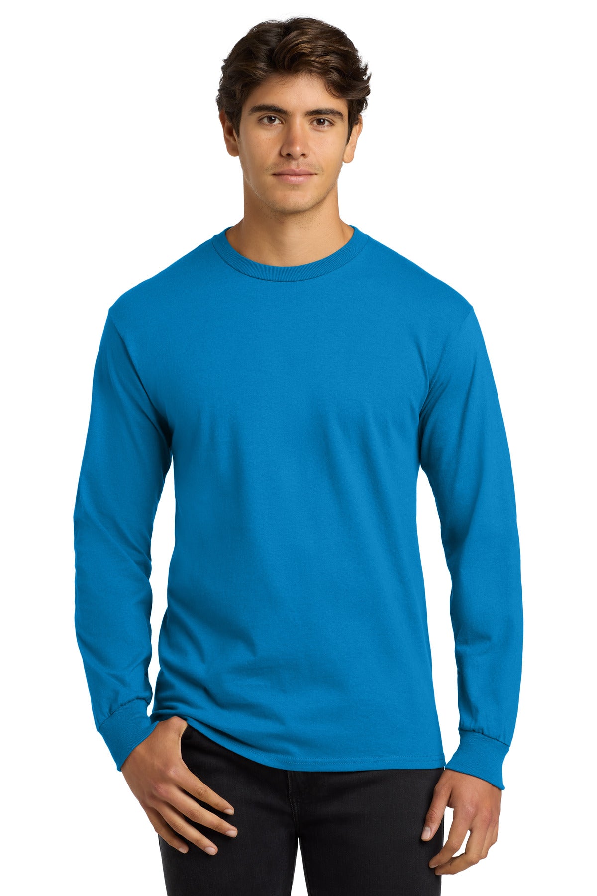Gildan - Ultra Cotton 100% US Cotton Long Sleeve T-Shirt.  G2400 in Sapphire