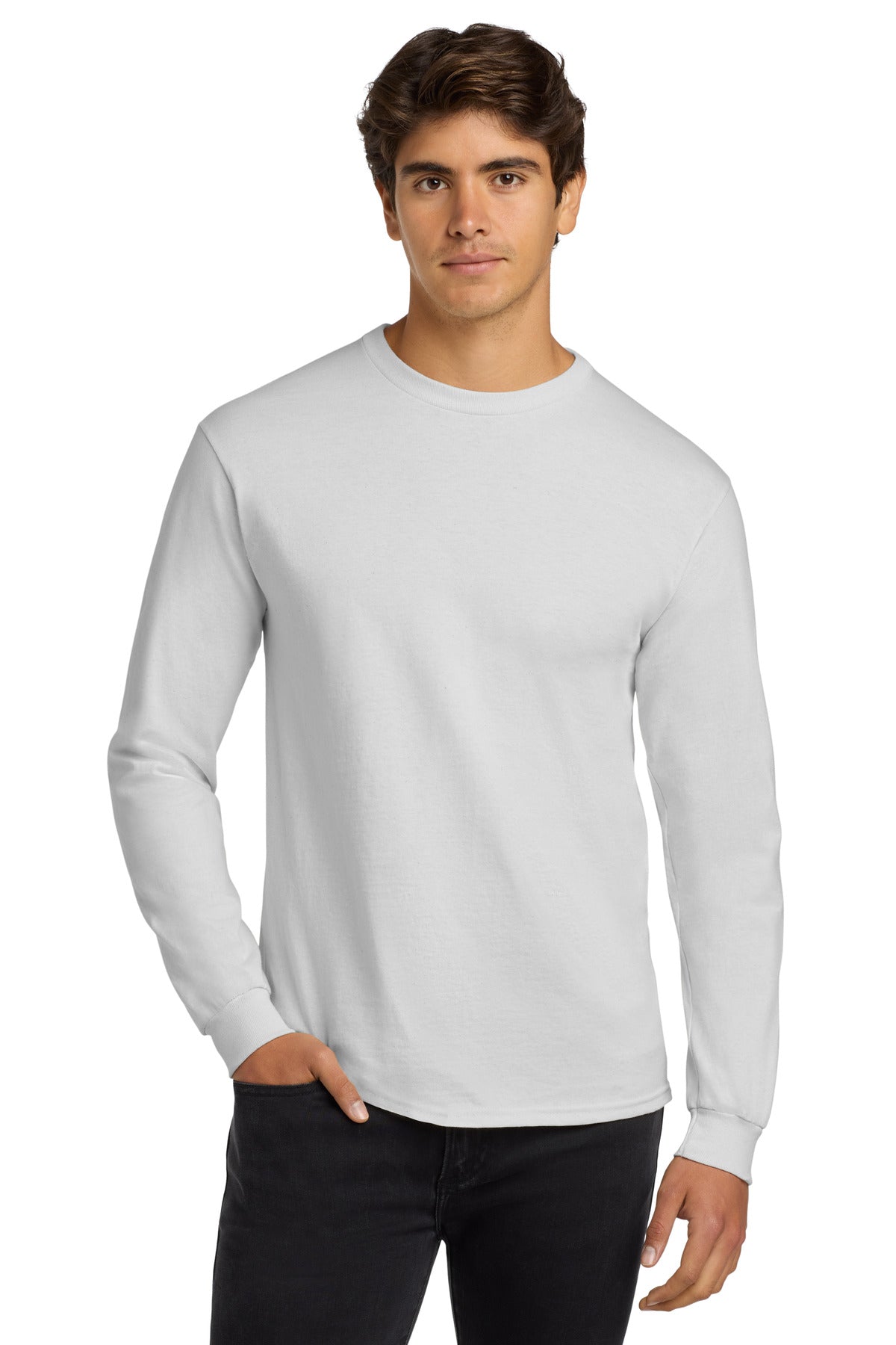 Gildan - Ultra Cotton 100% US Cotton Long Sleeve T-Shirt.  G2400 in White