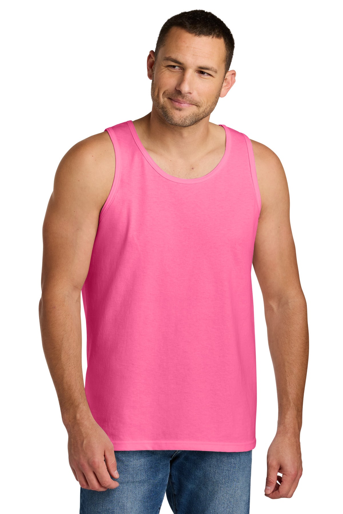 Gildan Heavy Cotton Tank Top. G5200 in Safety Pink