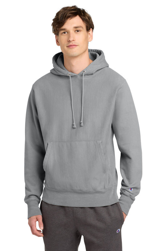 Champion  Reverse Weave  Garment-Dyed Hooded Sweatshirt. GDS101 in Concrete