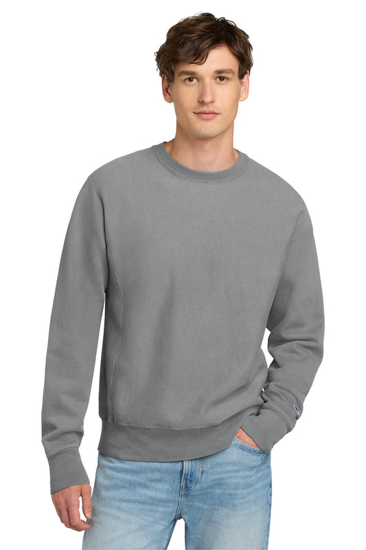 Champion  Reverse Weave  Garment-Dyed Crewneck Sweatshirt. GDS149 in Concrete