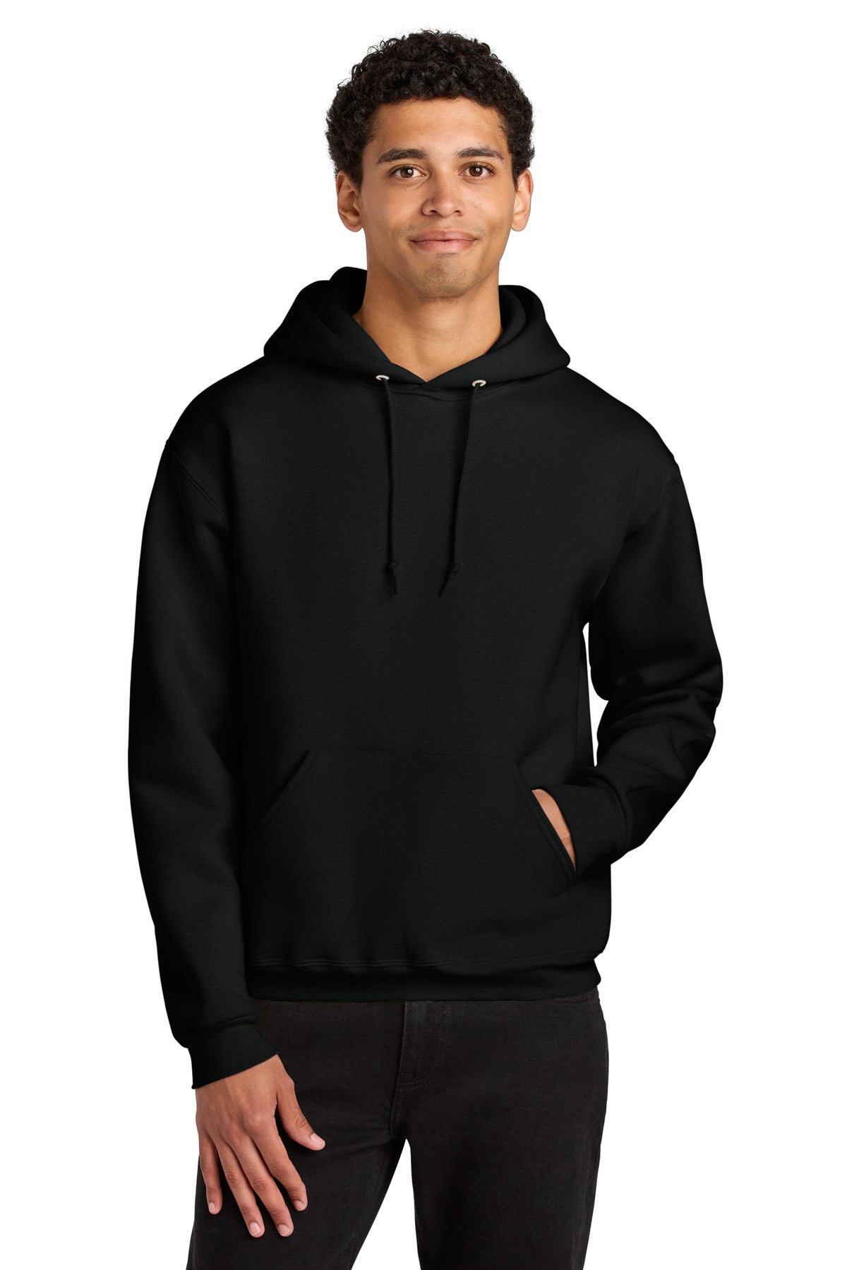 Jerzees Rugged Unisex Hooded Sweatshirt H12M in Black Ink