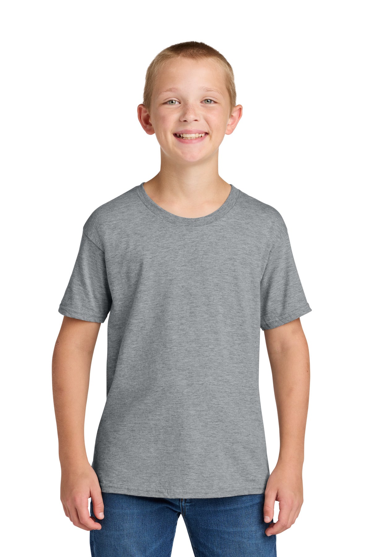 Jerzees Ultimate Youth Ring Spun T-Shirt IC46B in Athletic Heather