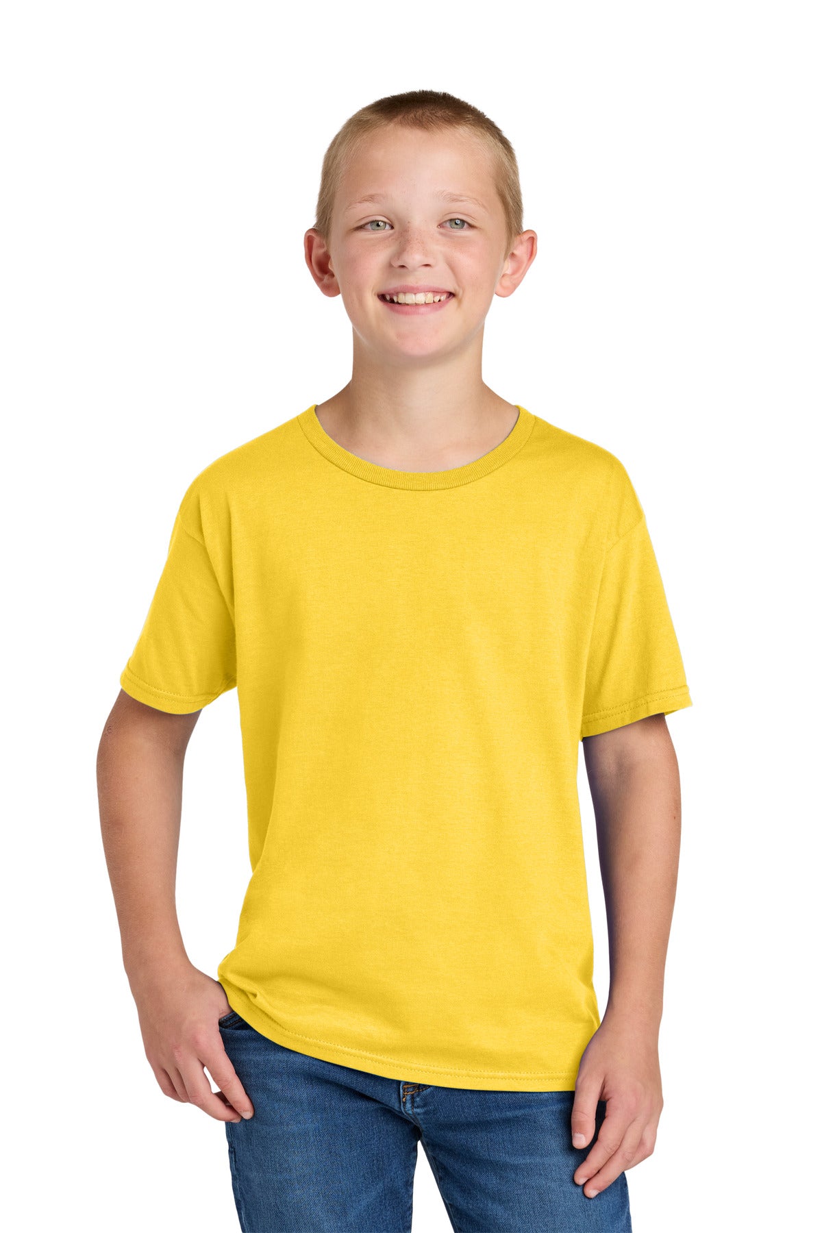 Jerzees Ultimate Youth Ring Spun T-Shirt IC46B in Island Yellow